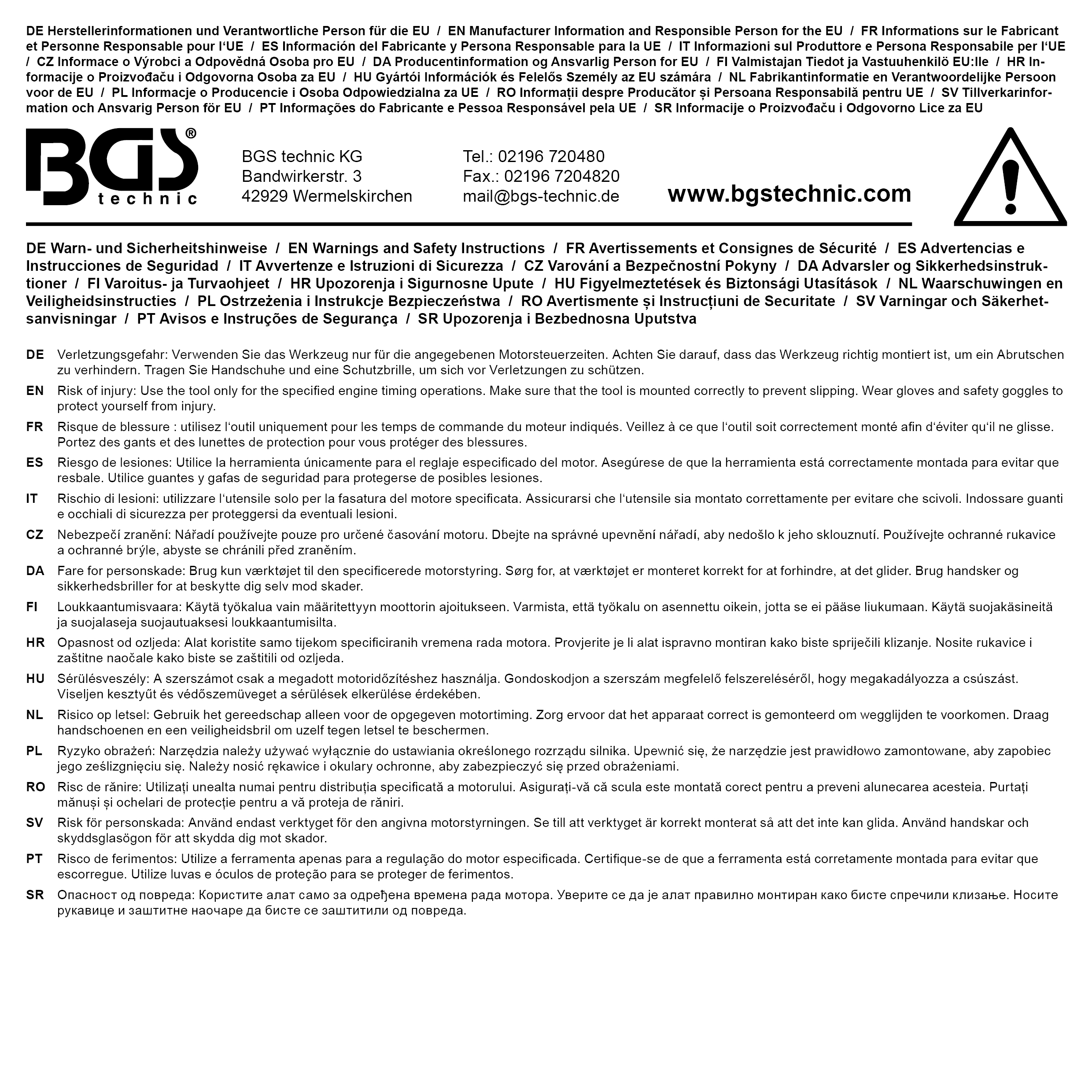 BGS Messuhr | für Art. 8157 | Ø 41 mm