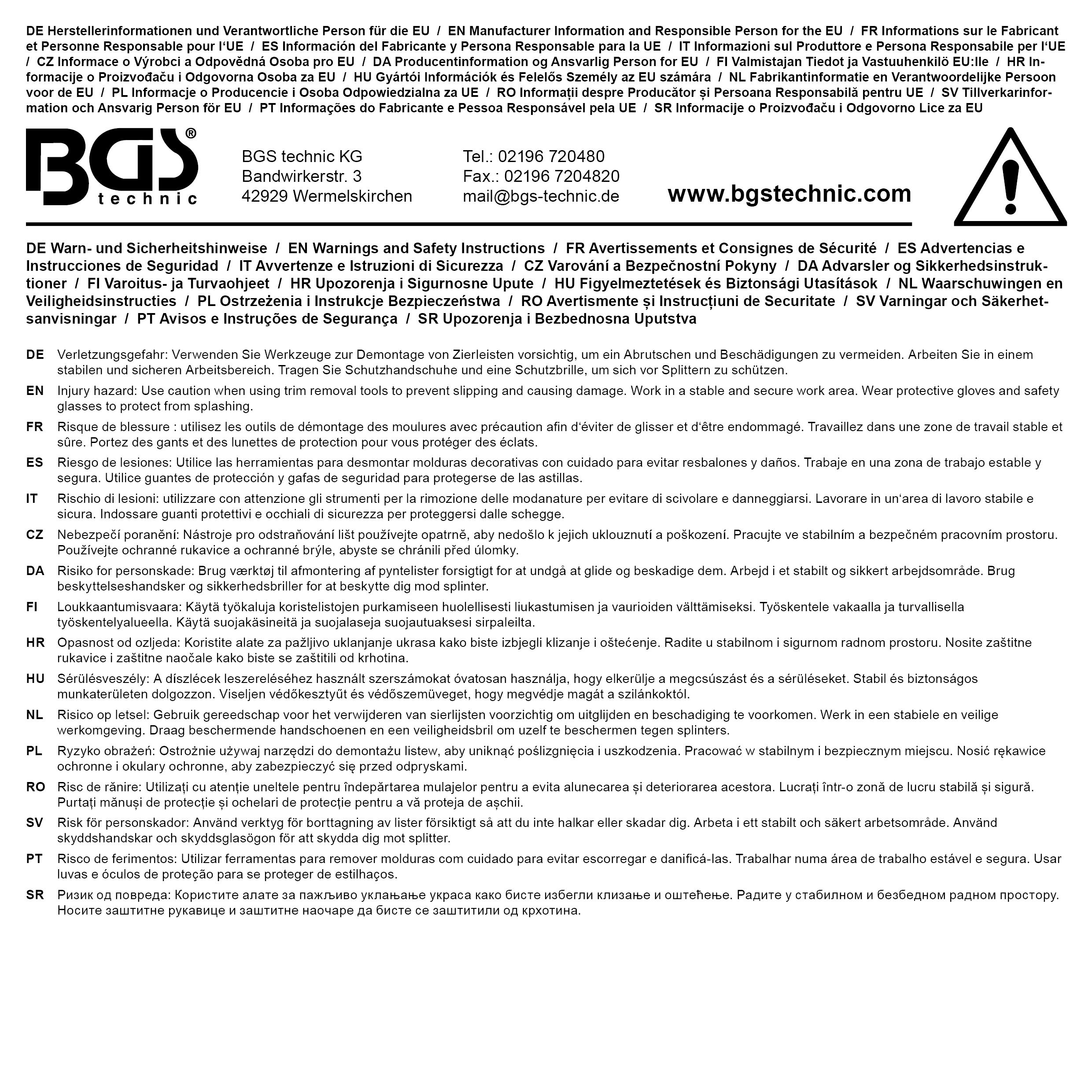 BGS Verkleidungs-Demontagekeil- und Zierleistenkeile-Satz | verschiedene Formen | 19-tlg.