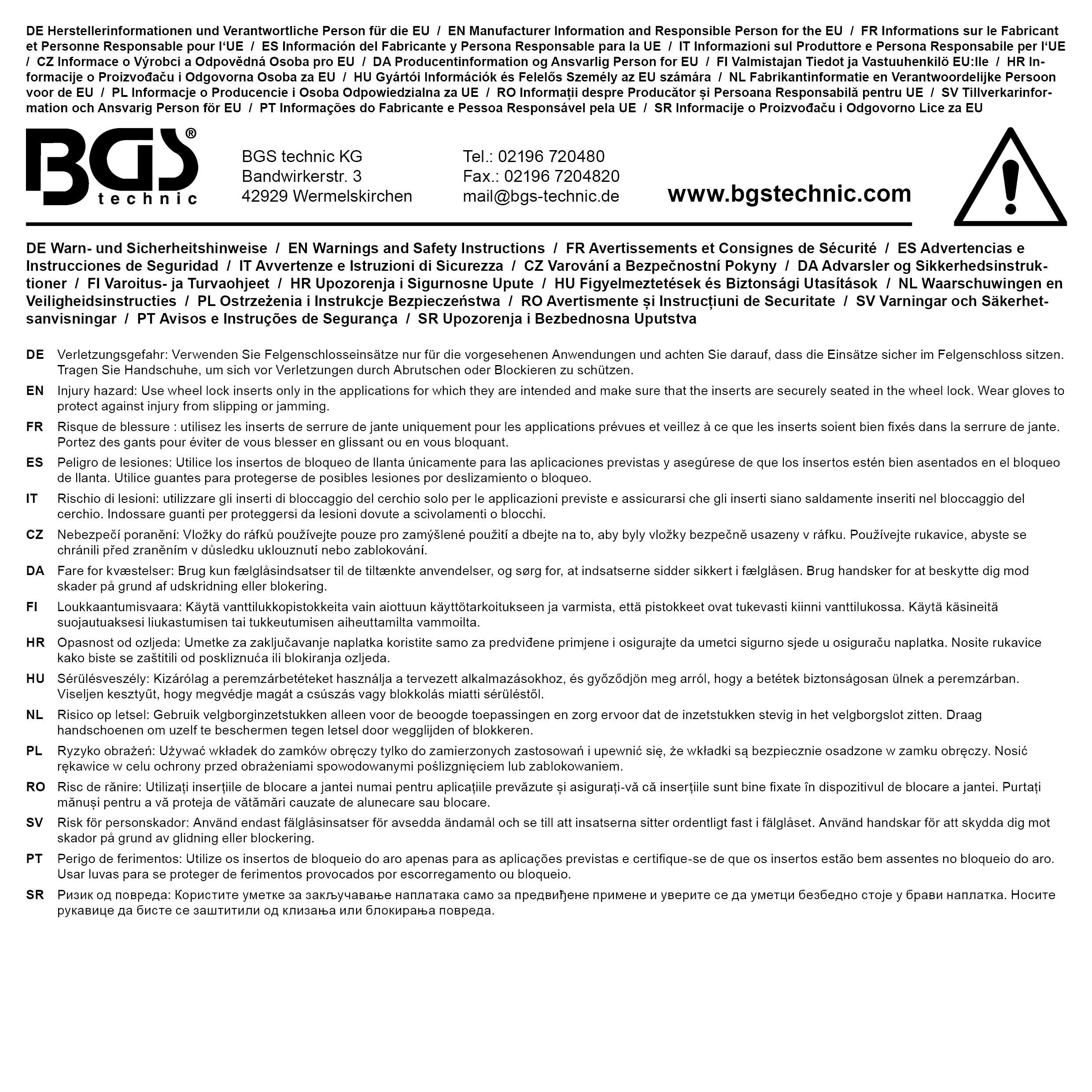 BGS Spezial-Einsätze | für BMW-Felgenschlösser | 3-tlg.