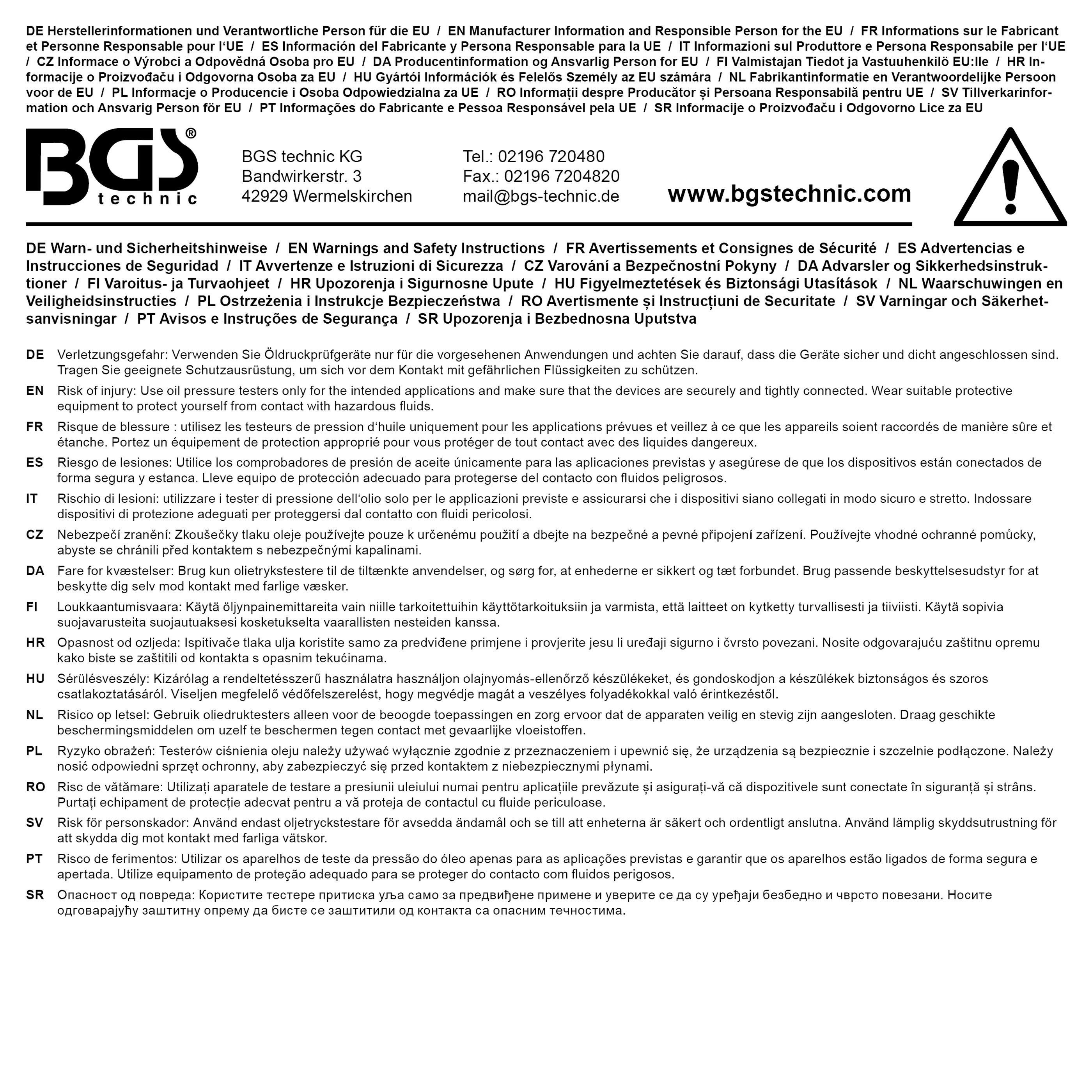 BGS Digital-Kompressionstester für Benzinmotoren