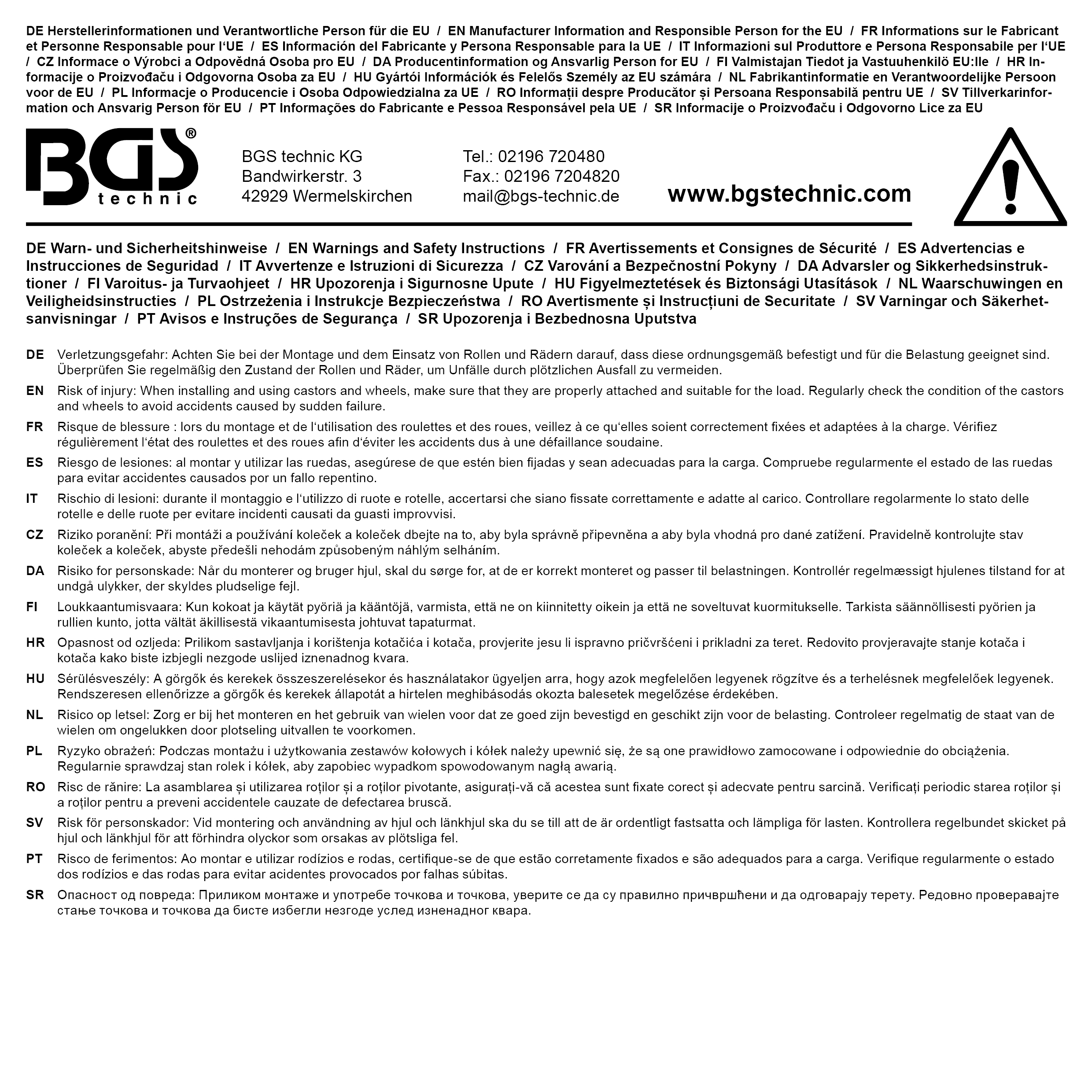 BGS Achsen-Satz für Schubkarrenrad | 128 mm | Ø 20 mm | mit 2 Distanzhülsen