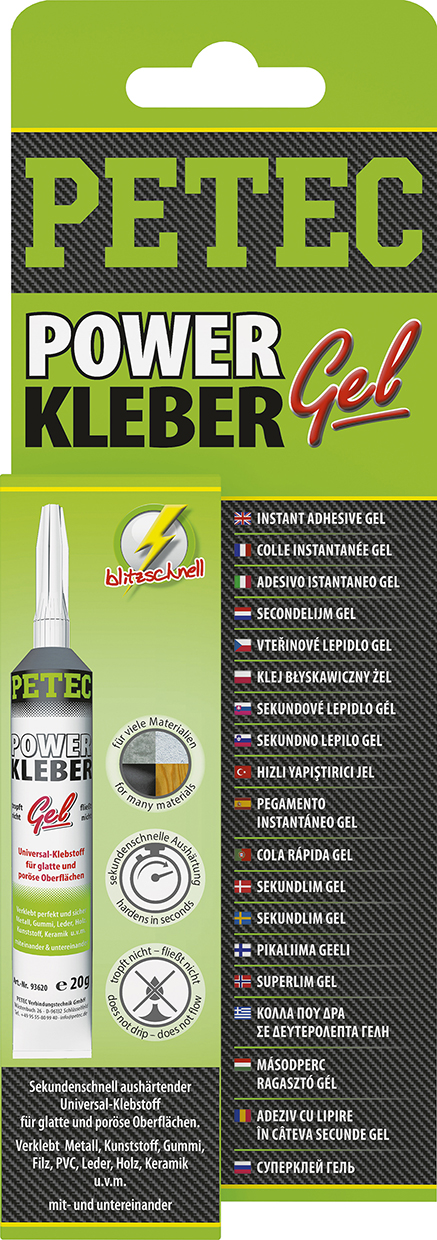 Petec Power Kleber Gel Sekundenklebstoff Universal 20 g