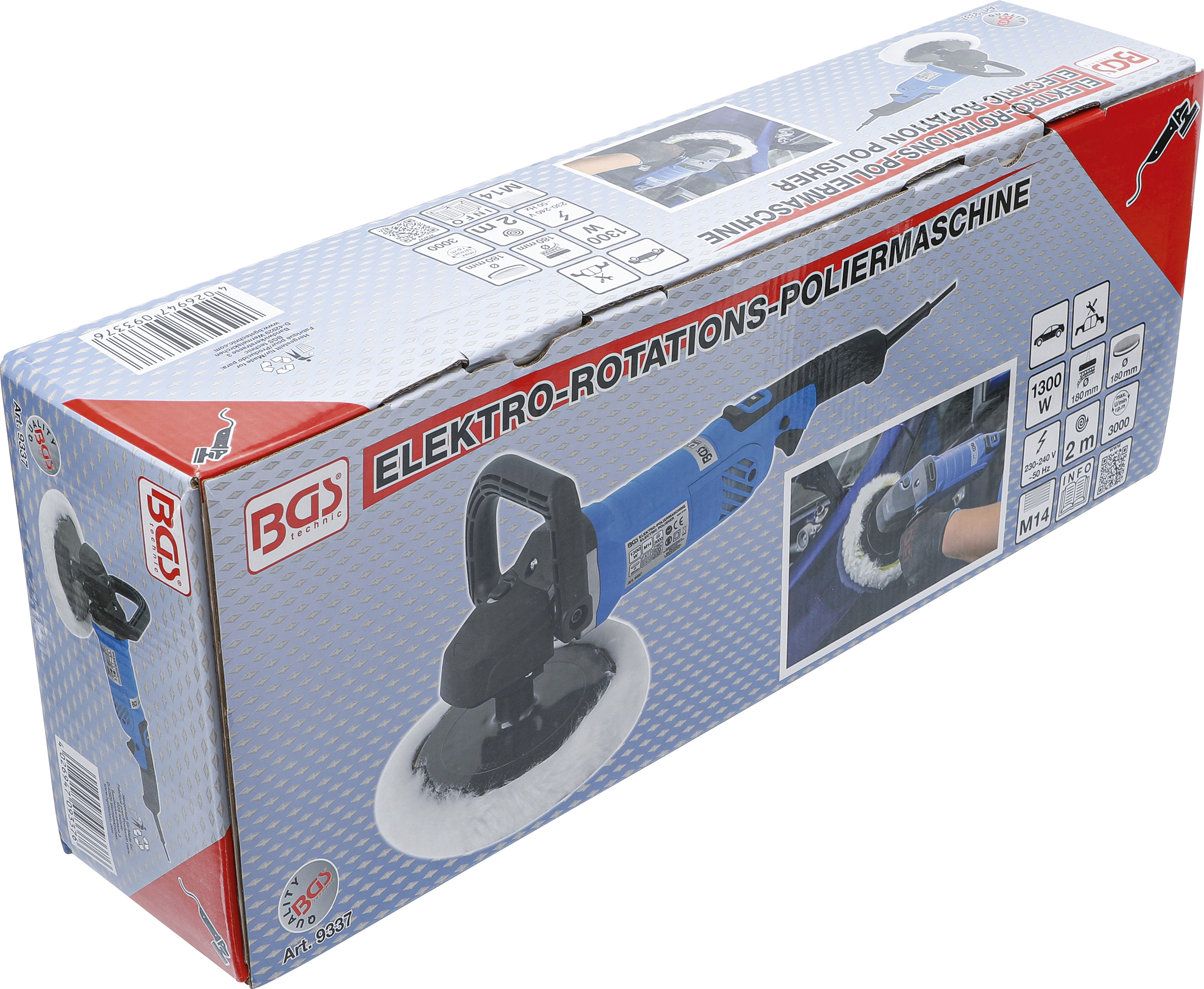 BGS Elektro-Poliermaschine | max. 3000 U/min | 1300 W | Ø 180 mm