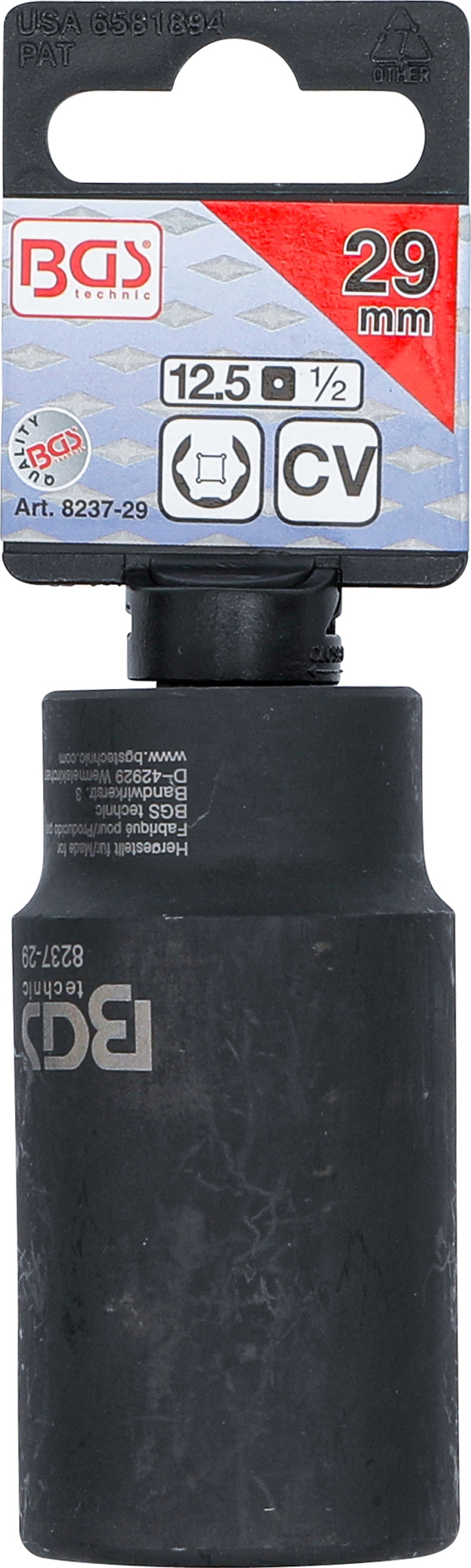 BGS Einsatz geschlitzt, Sechskant | SW 29 mm