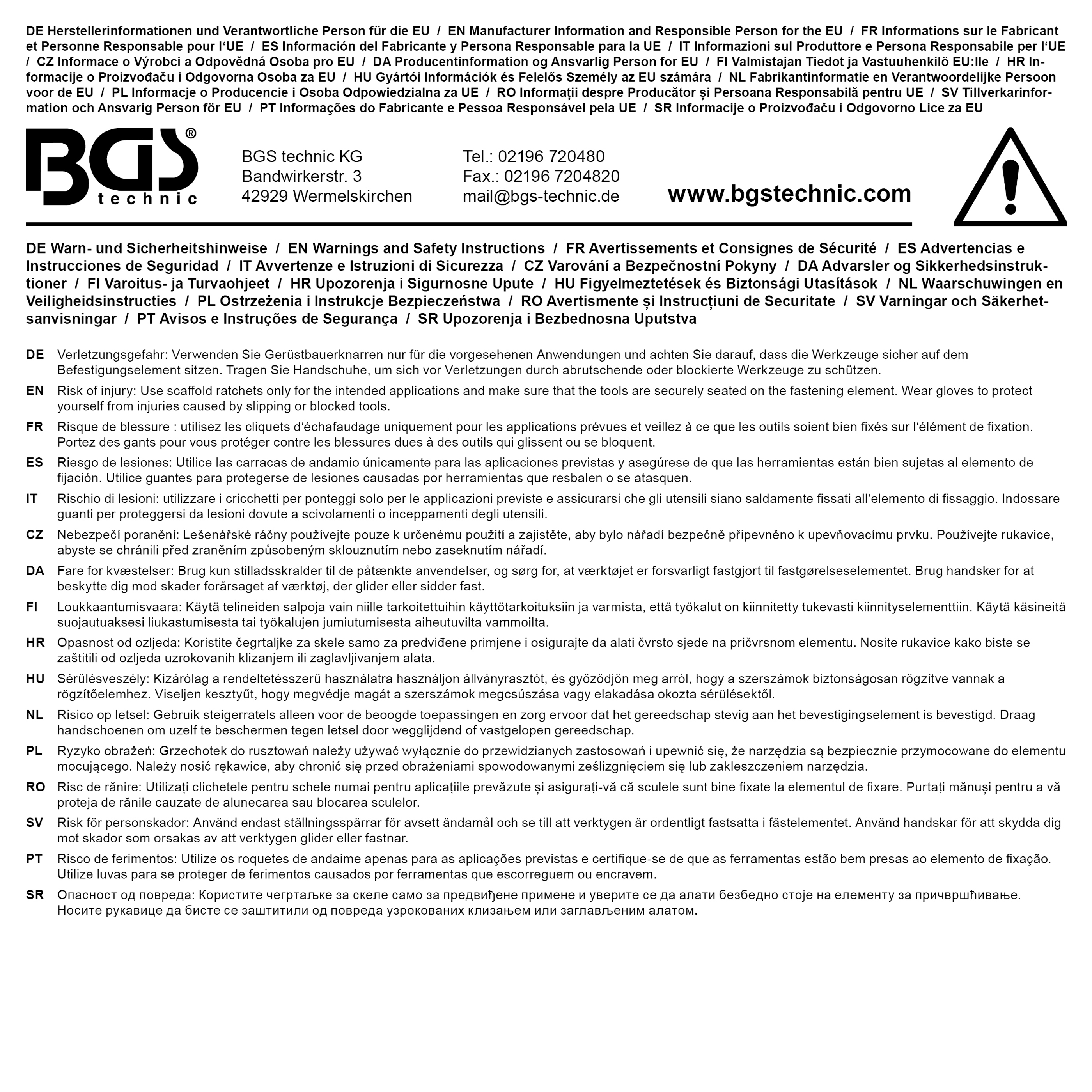 BGS Gerüstbauer-Knarre | SW 17 x 21 mm