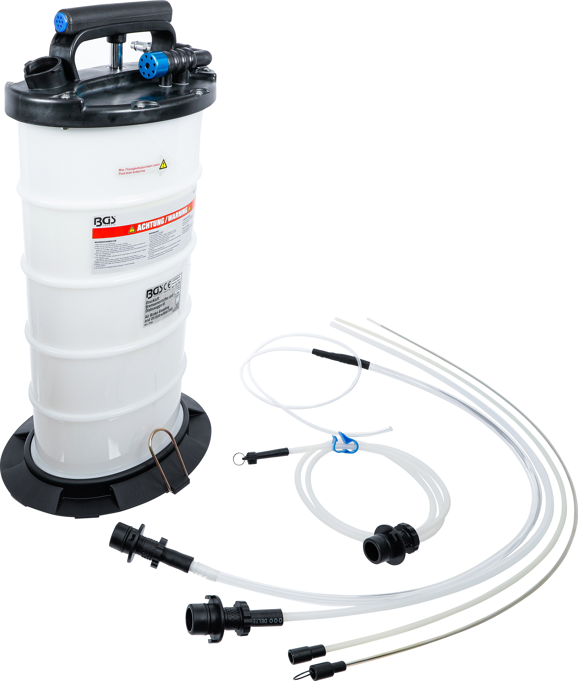 BGS Druckluft-Bremsenentlüfter und Ölabsauggerät - pneumatisch und manuell