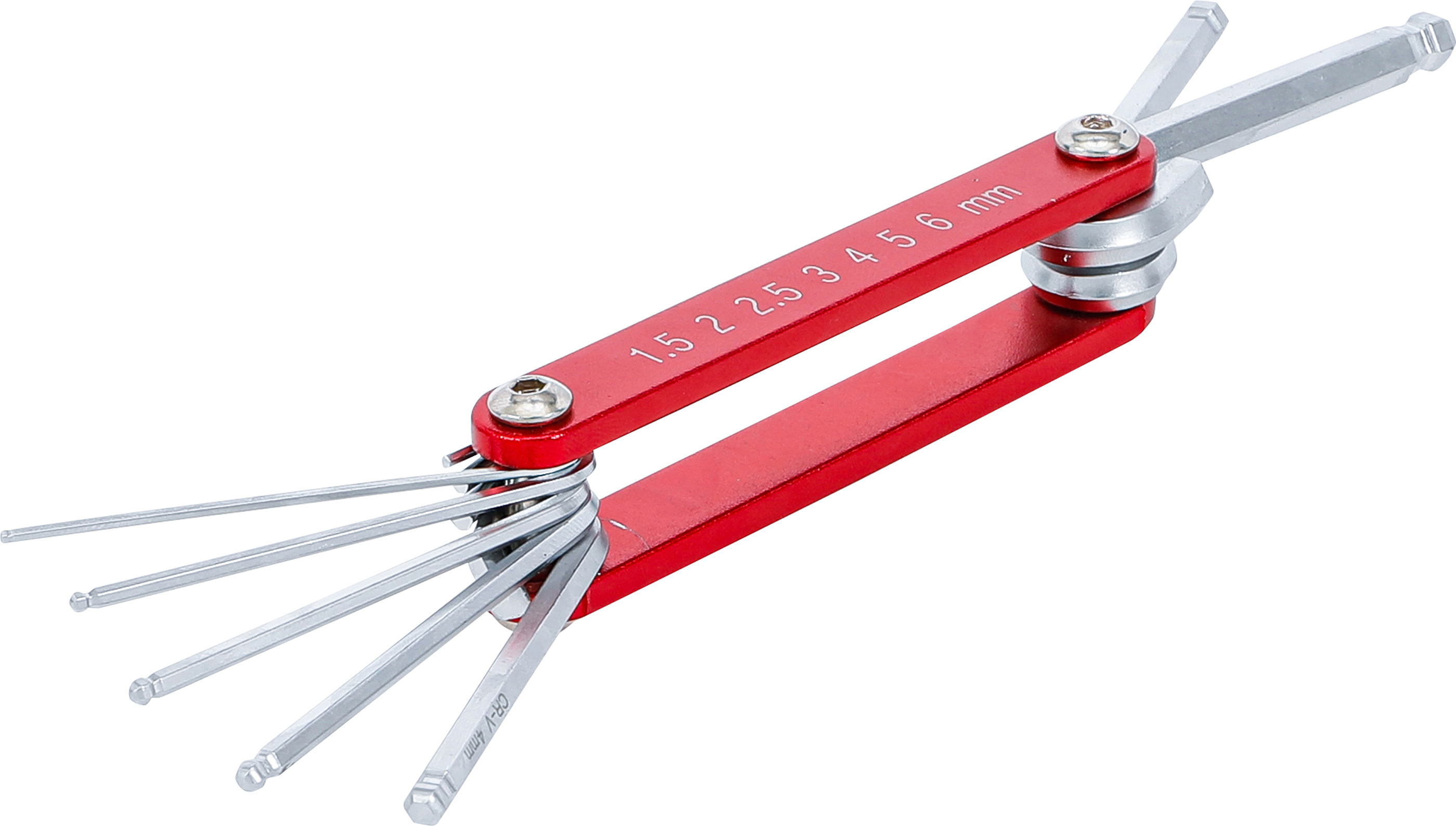 BGS Klappschlüssel | Innensechskant mit Kugelkopf 1,5 - 6 mm | 7-tlg.