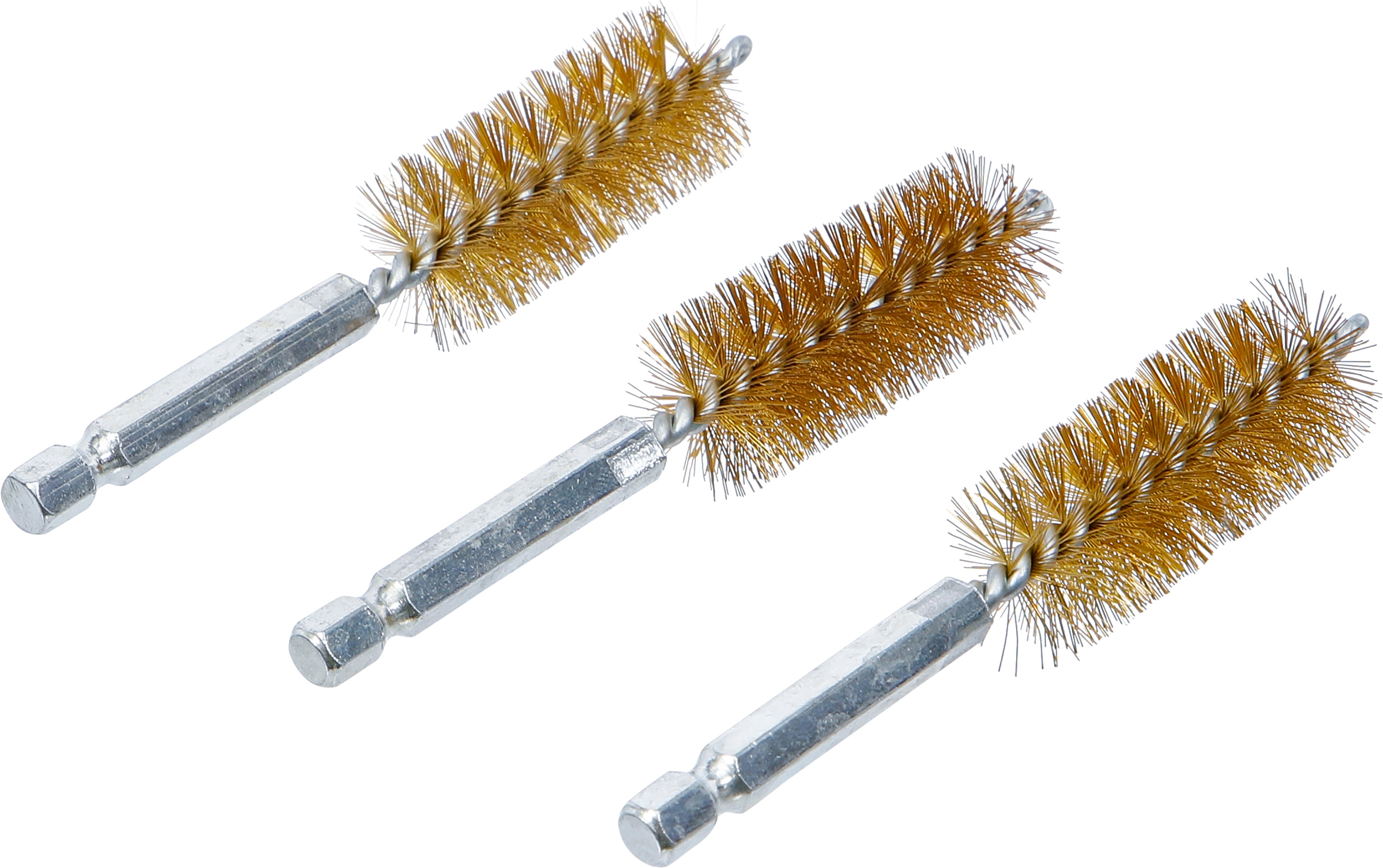BGS Messingbürste | 19 mm | Antrieb Außensechskant 6,3 mm (1/4") | 3-tlg.