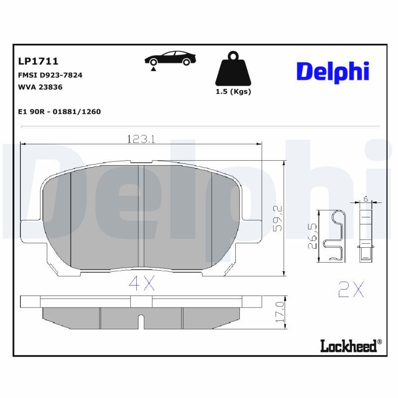 Bremsbelagsatz, Scheibenbremse