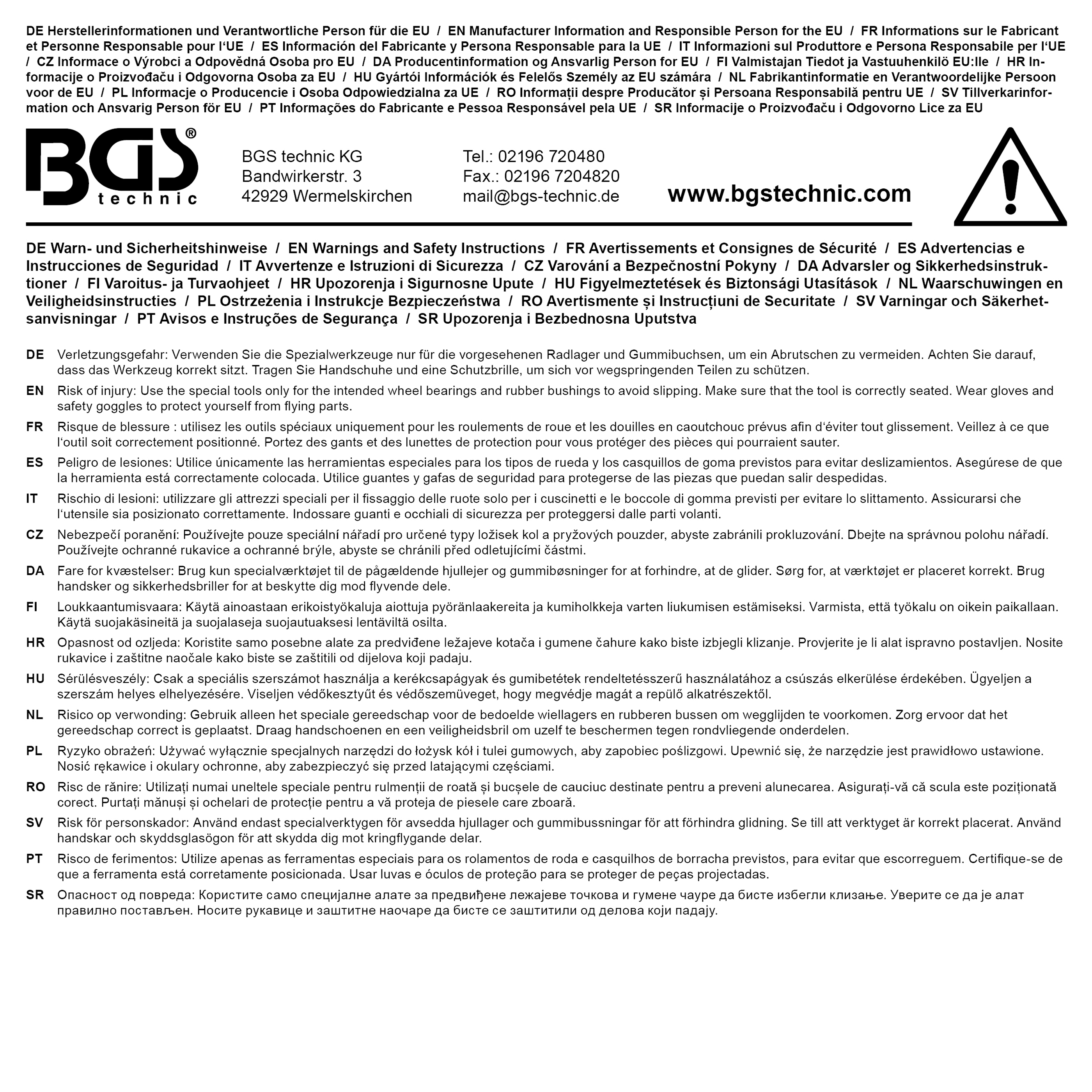 BGS Längslenkerbuchsen-Werkzeug-Satz | für Opel Vectra