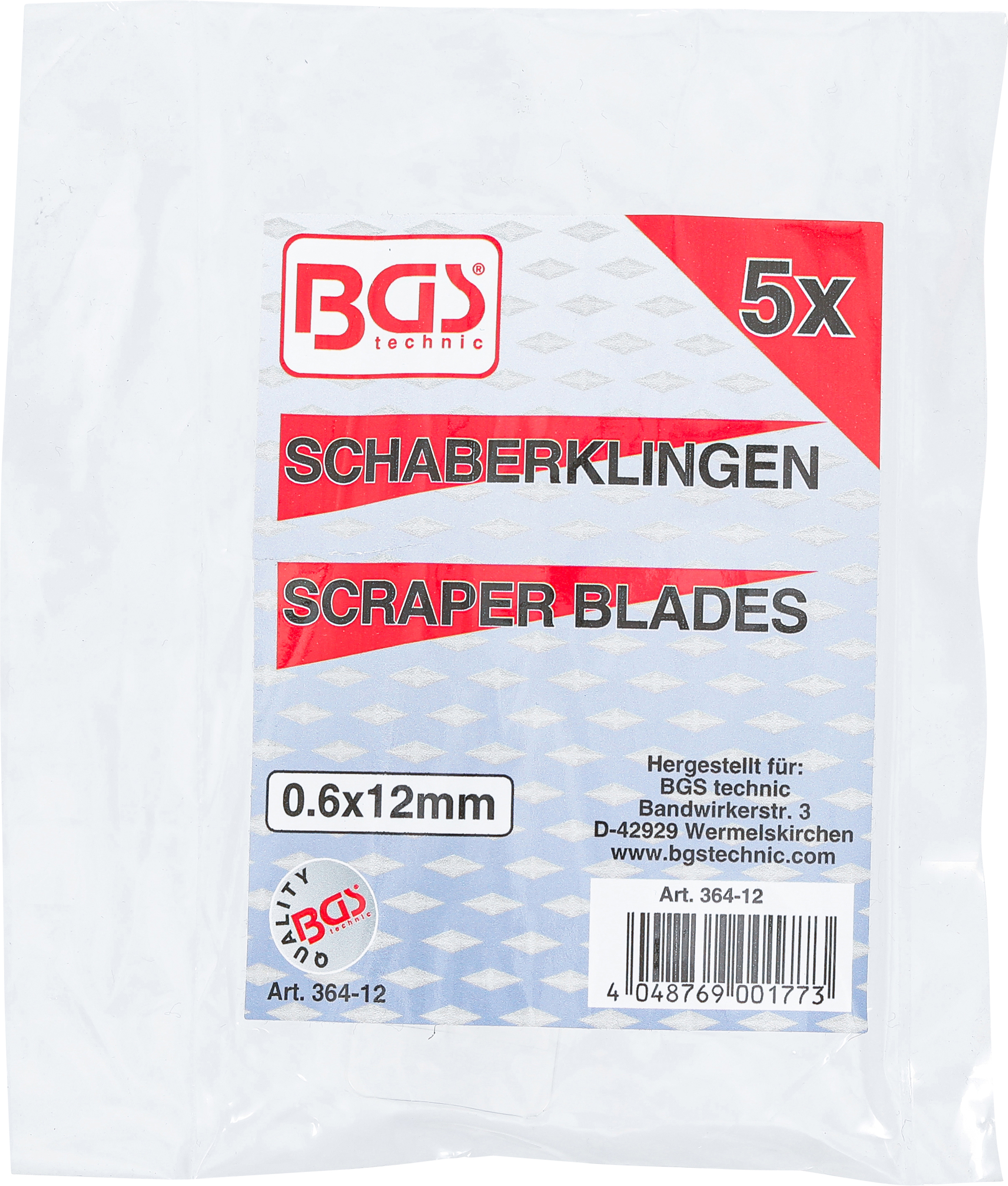 BGS Ersatz-Schaberklingen für Art. 364 | 0,6 x 12 mm | 5-tlg.