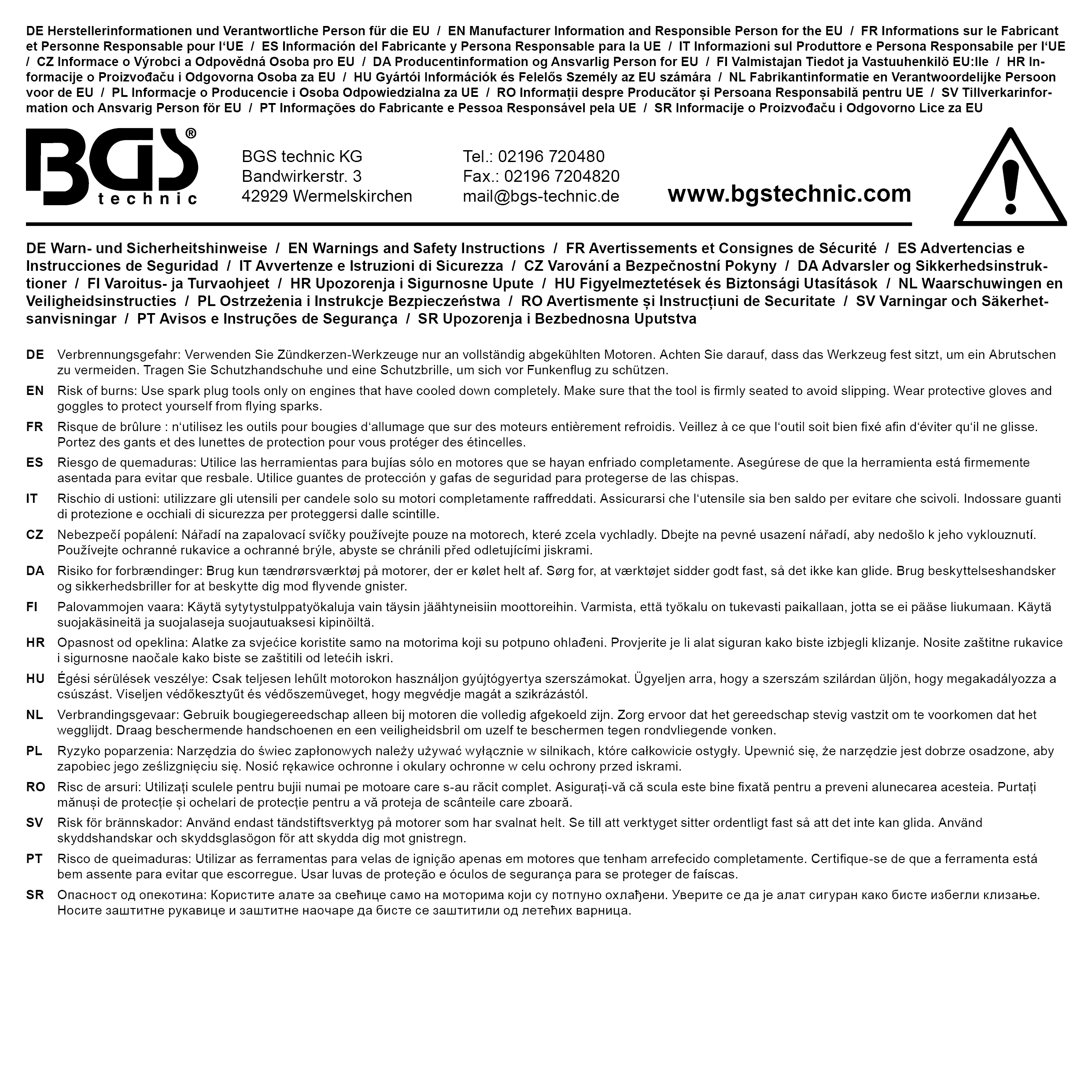 BGS Zündkerzen-Einsatz Sechskant | Antrieb Innenvierkant 10 mm (3/8") | SW 18 mm