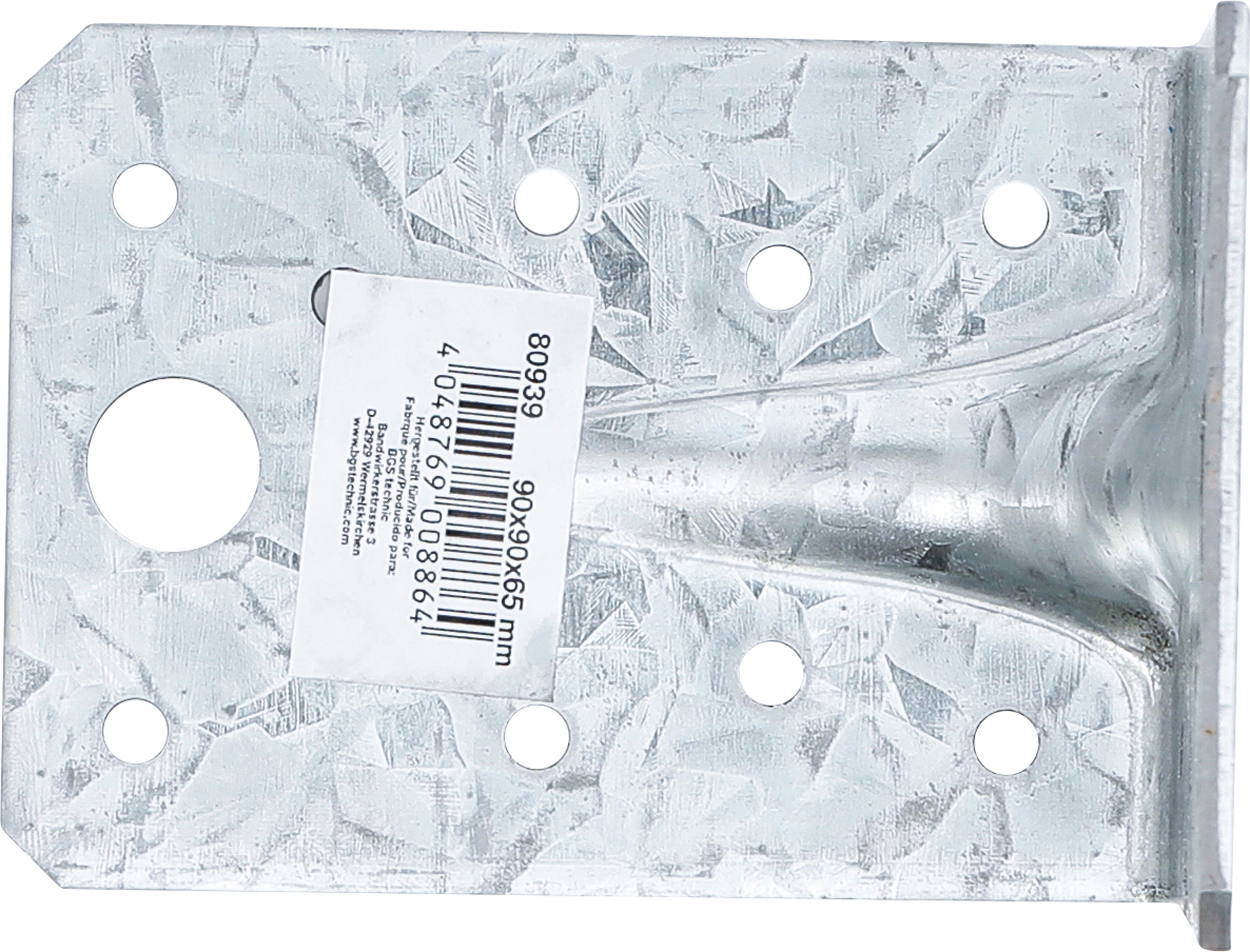 BGS Winkelverbinder | mit Sicke | 90 x 90 x 65 x 2,5 mm