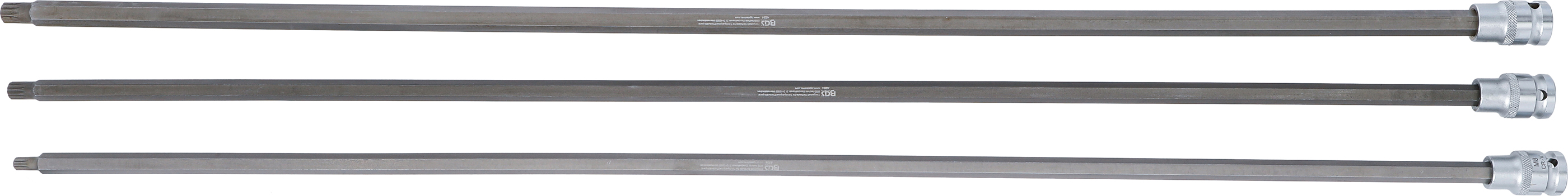 BGS Bit-Einsatz-Satz | Länge 800 mm | Antrieb Innenvierkant 12,5 mm (1/2") | Innenvielzahn (für XZN) | für VAG | 3-tlg.