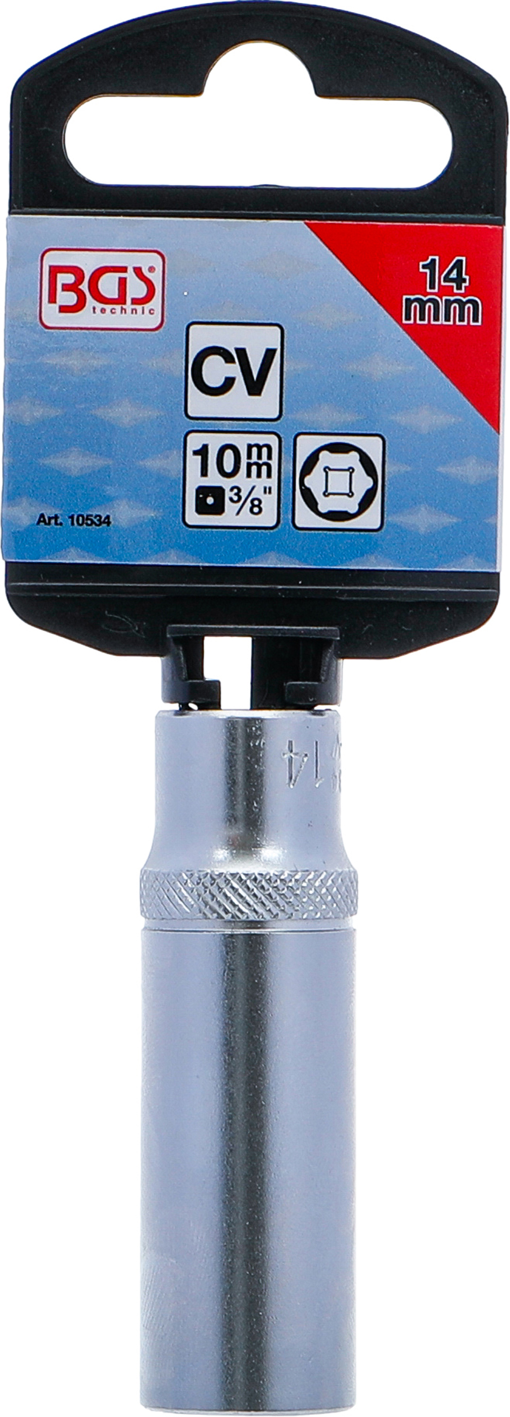 BGS Steckschlüssel-Einsatz Sechskant, tief | Antrieb Innenvierkant 10 mm (3/8") | SW 14 mm