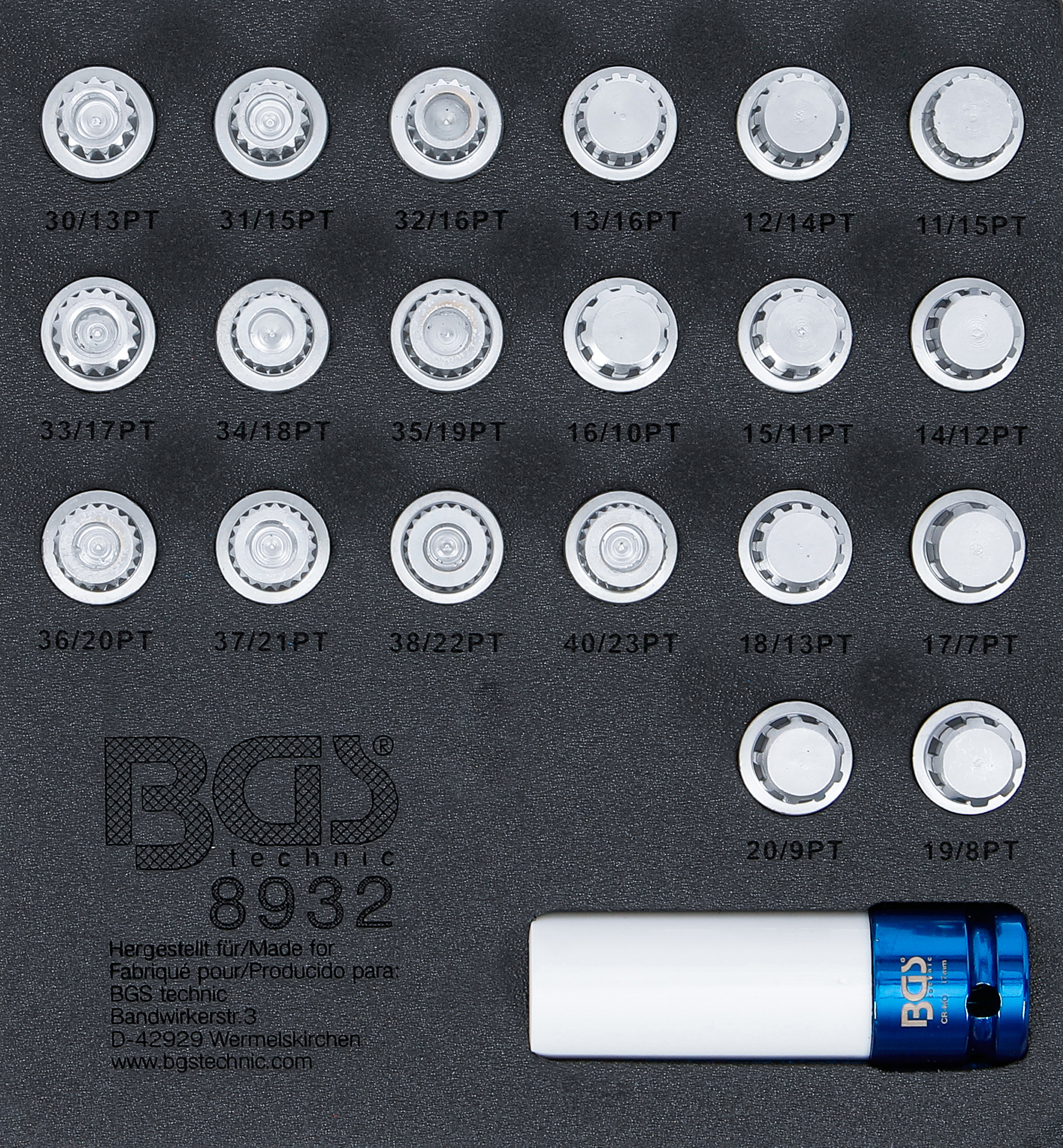 BGS Werkstattwageneinlage 1/6: Felgenschloss-Werkzeug-Satz für BMW | 21-tlg.