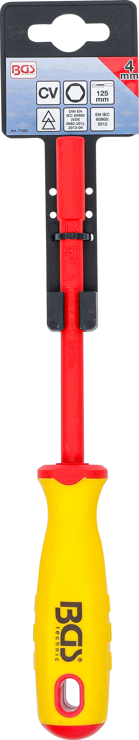 BGS VDE-Steckschlüssel-Schraubendreher | Sechskant | SW 4 mm | Klingenlänge 125 mm