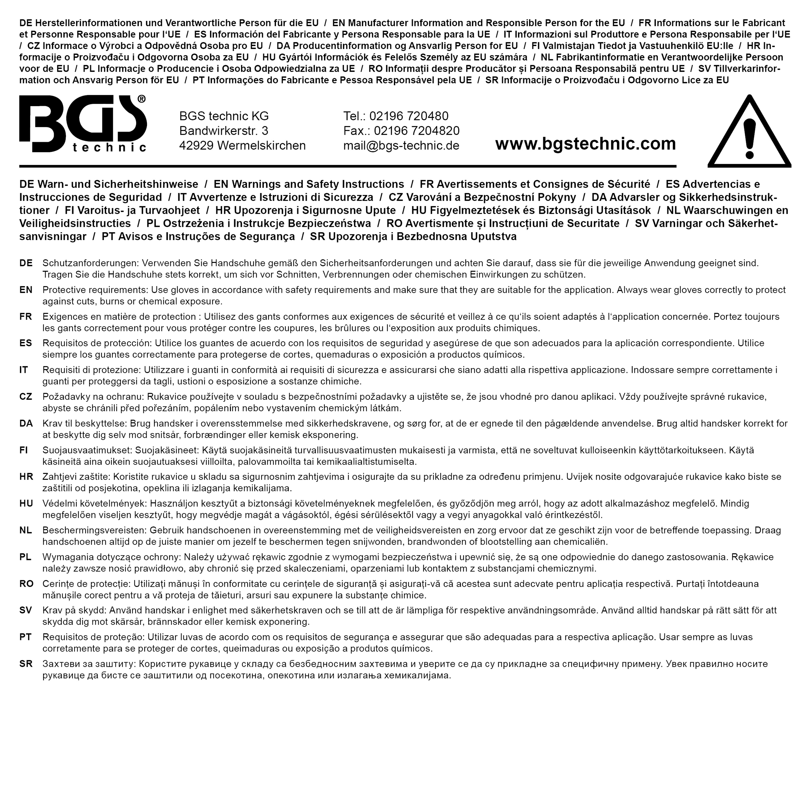 BGS Elektriker-Schutzhandschuhe | mit Naturlatex Schutzisolierung | Größe 11 (XXL)
