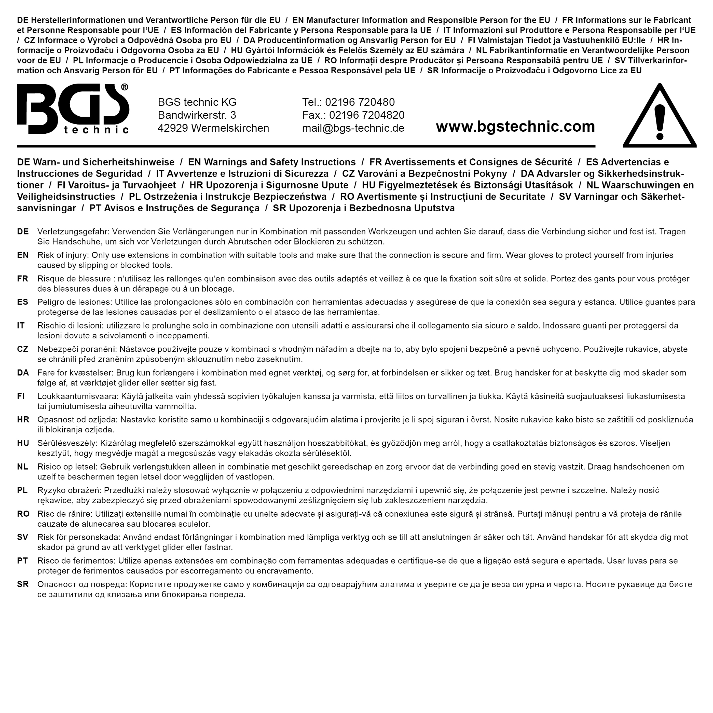 BGS Verlängerung | 25 mm (1") | 200 mm