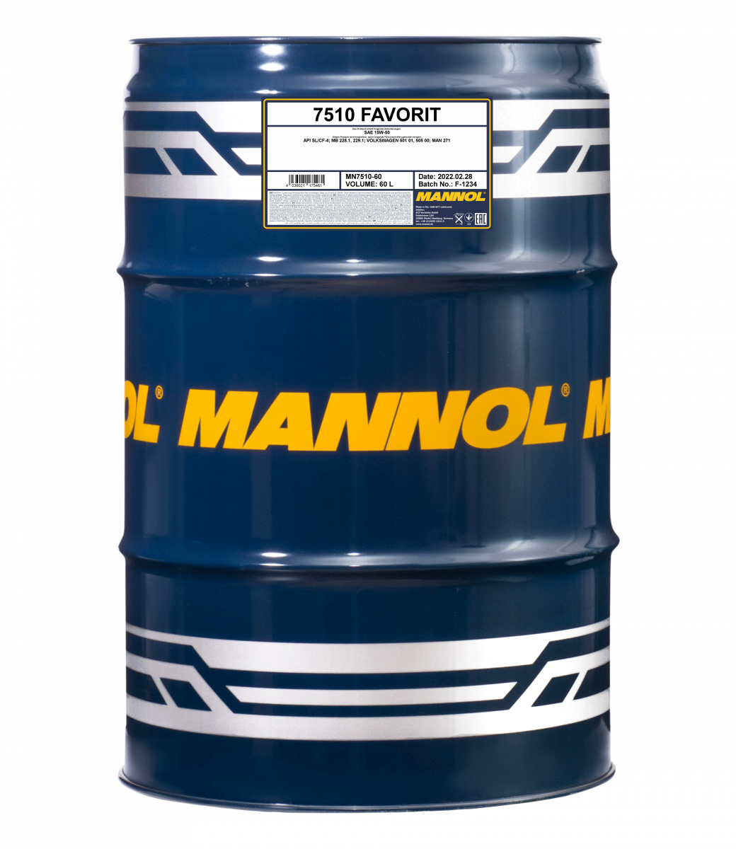 15W-50 Mannol 7510 Favorit Motoröl 60 Liter