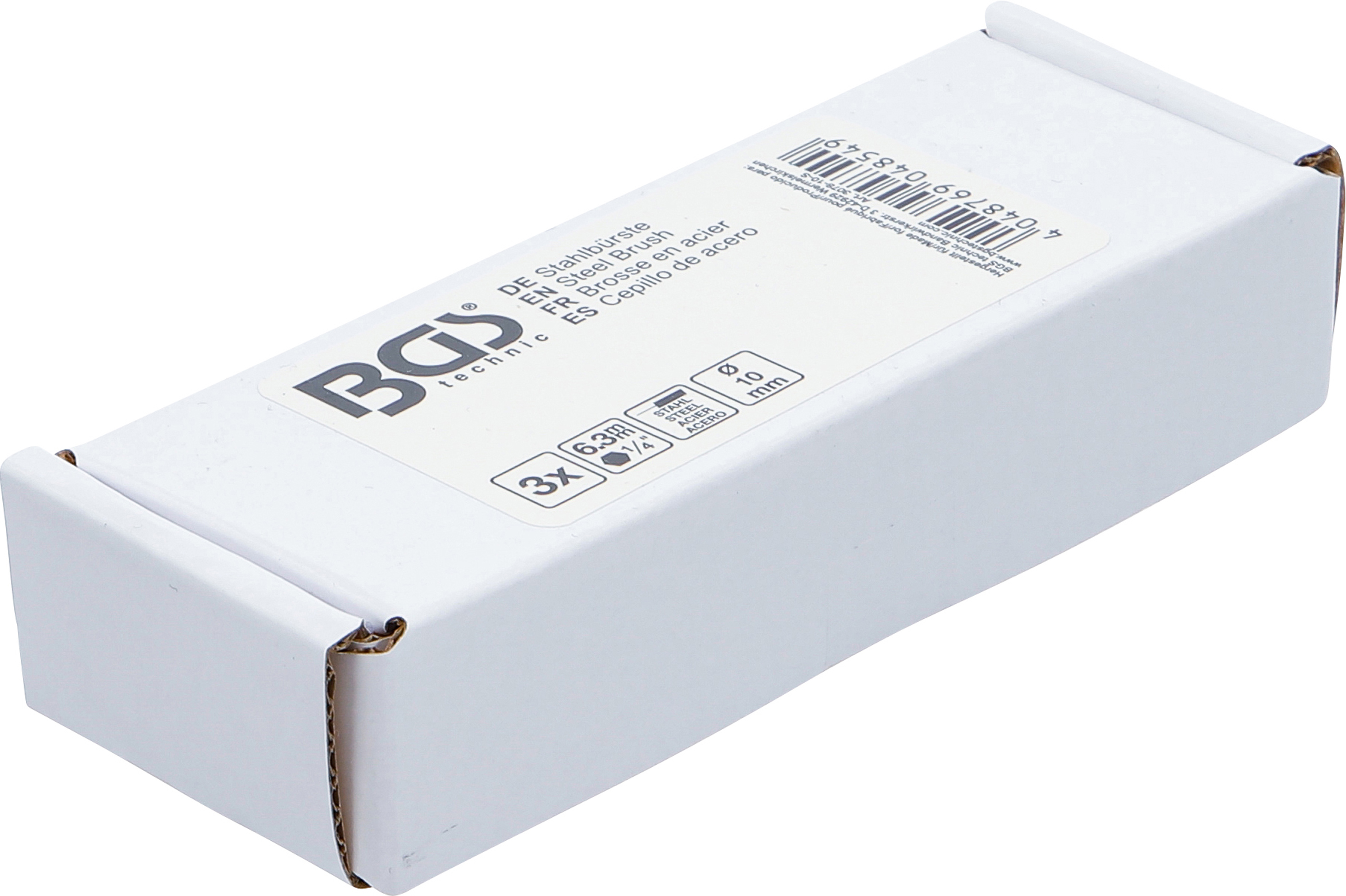 BGS Stahlbürste | 10 mm | Antrieb Außensechskant 6,3 mm (1/4") | 3-tlg.