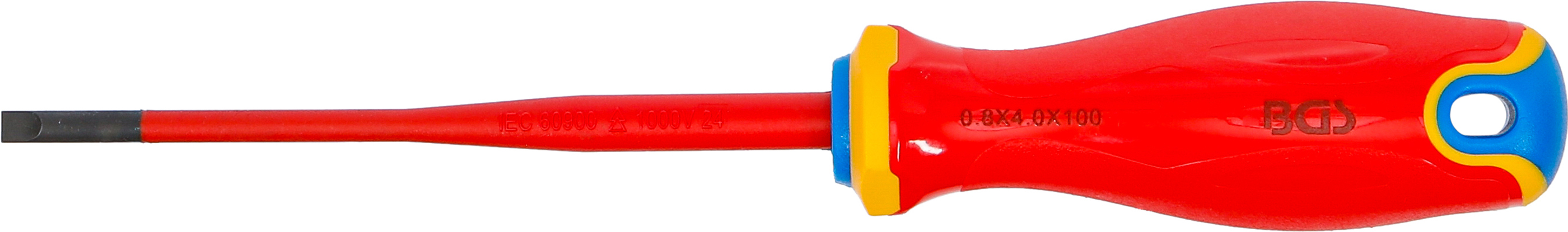 BGS VDE-Schraubendreher | extra dünne Spitze | Schlitz 4,0 mm