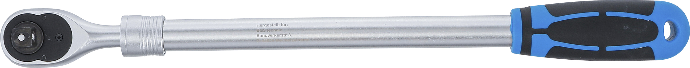 BGS Umschaltknarre, ausziehbar | extra lang | Abtrieb Außenvierkant 12,5 mm (1/2") | 455 - 595 mm