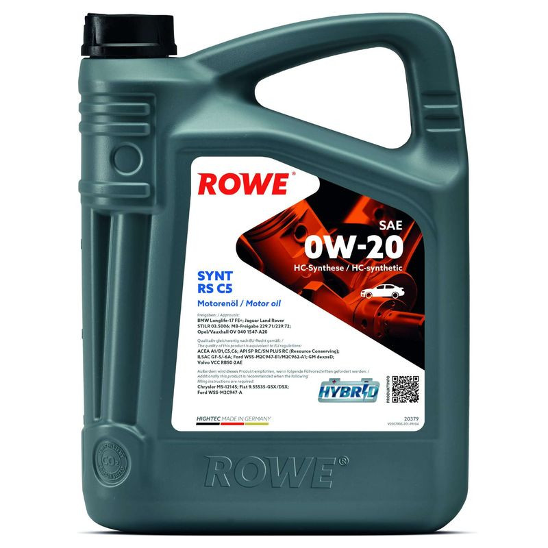 0W-20 ROWE Synt RS C5 Motoröl 5 Liter