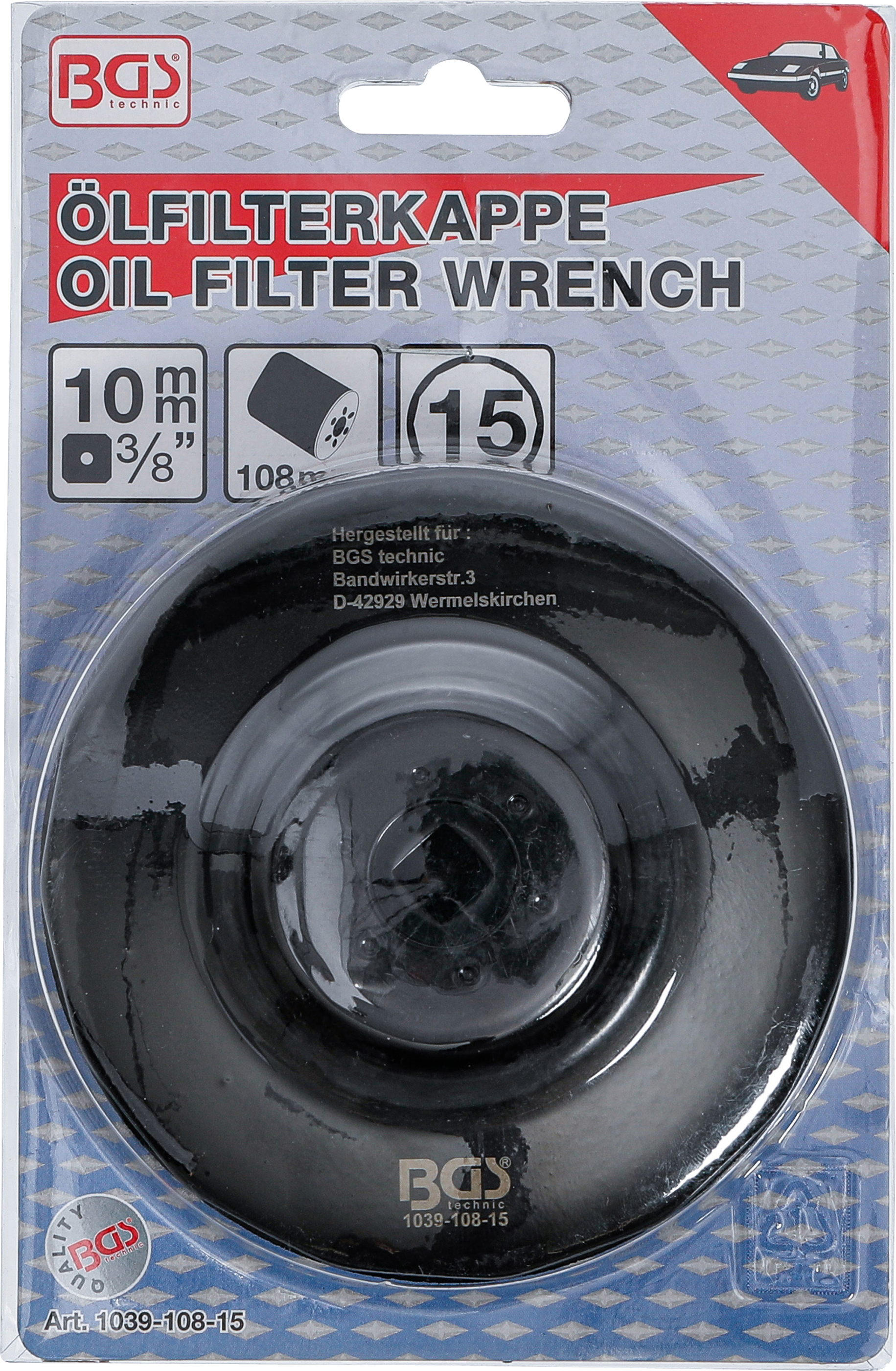 BGS Ölfilterschlüssel | 15-kant | Ø 108 mm | für Volvo Diesel