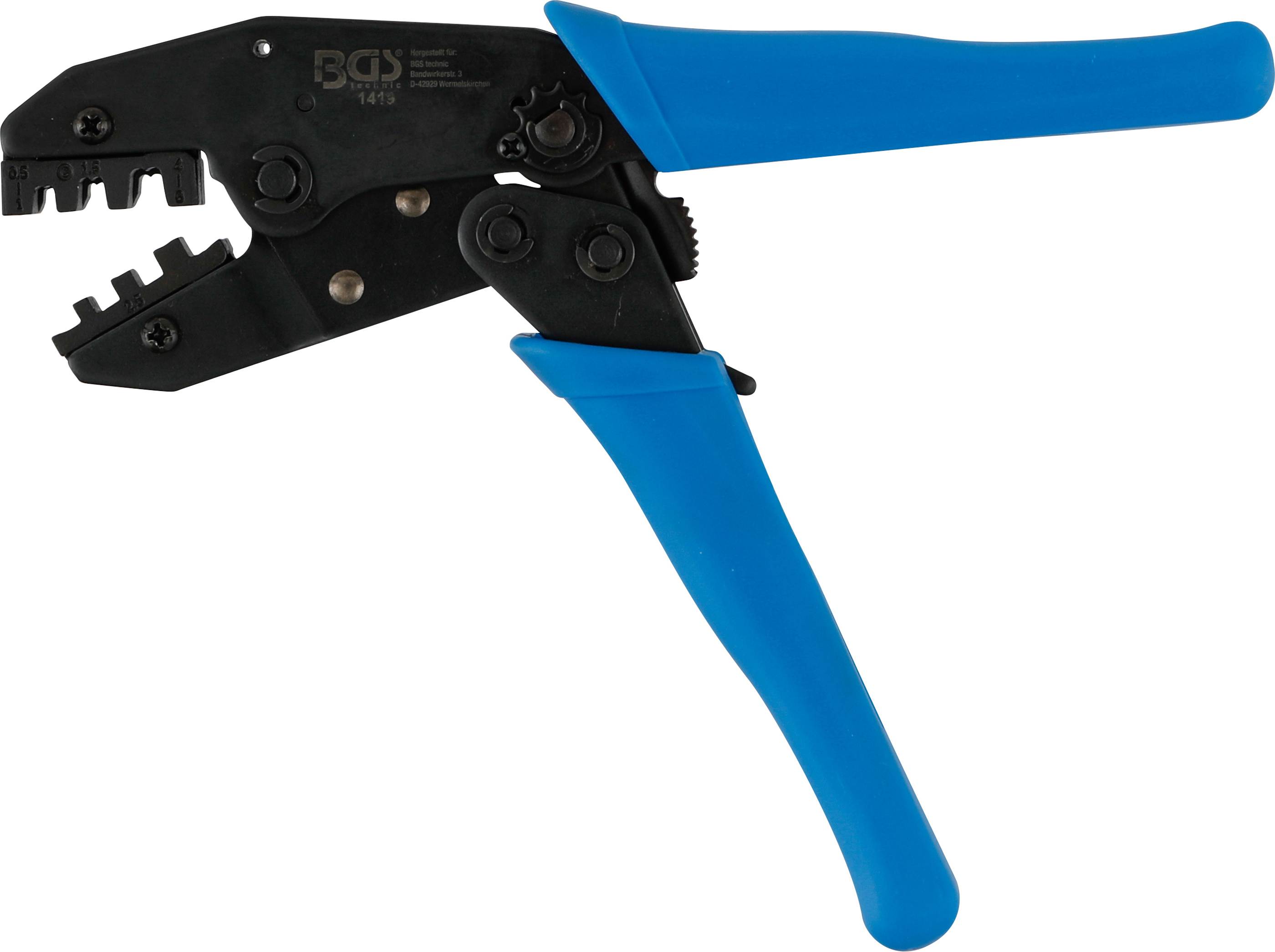 BGS Kabelschuhzange mit Ratschenfunktion | für unisolierte Kabelschuhe 0,5 - 6 mm²