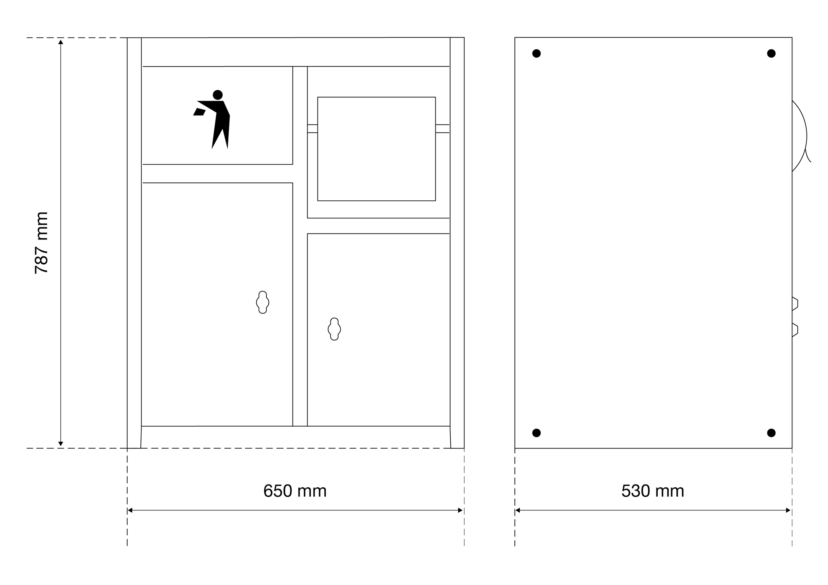 BGS Unterschrank | mit Rollenhalter und Abfallmodul