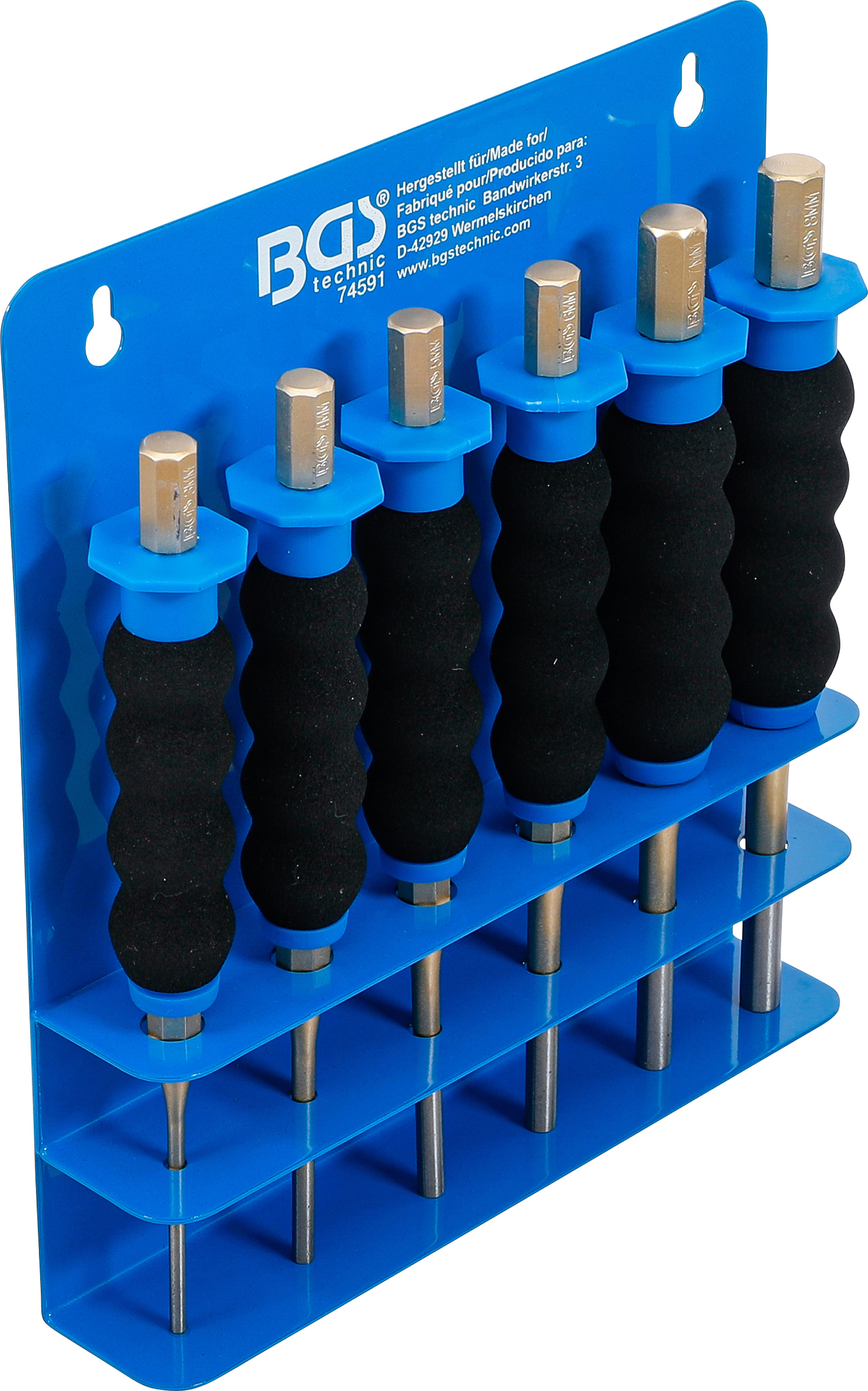 BGS Splintentreiber-Satz | mit Handschutz | 180 mm | 3 - 8 mm | 6-tlg.