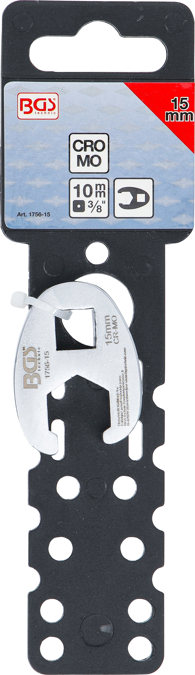 BGS Hahnenfußschlüssel | Antrieb Innenvierkant 10 mm (3/8") | SW 15 mm