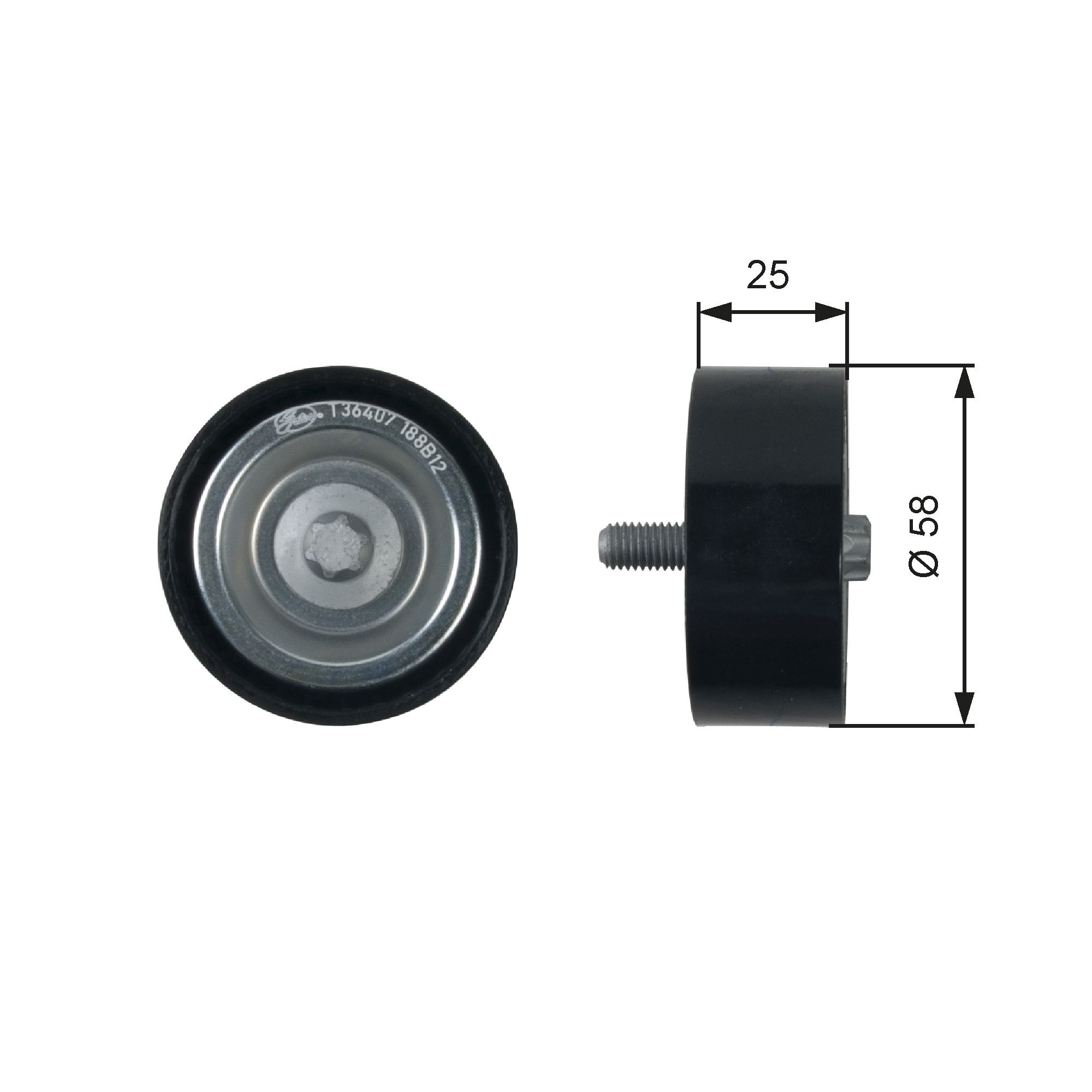 Umlenk-/Führungsrolle, Keilrippenriemen