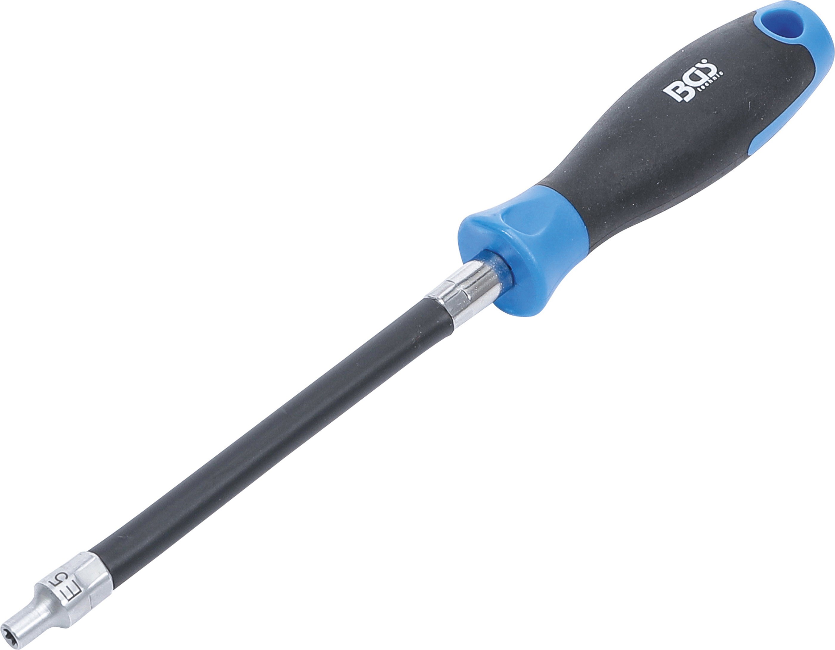BGS Flexibler Schraubendreher mit Rundgriff | E-Profil E5 | Klingenlänge 150 mm