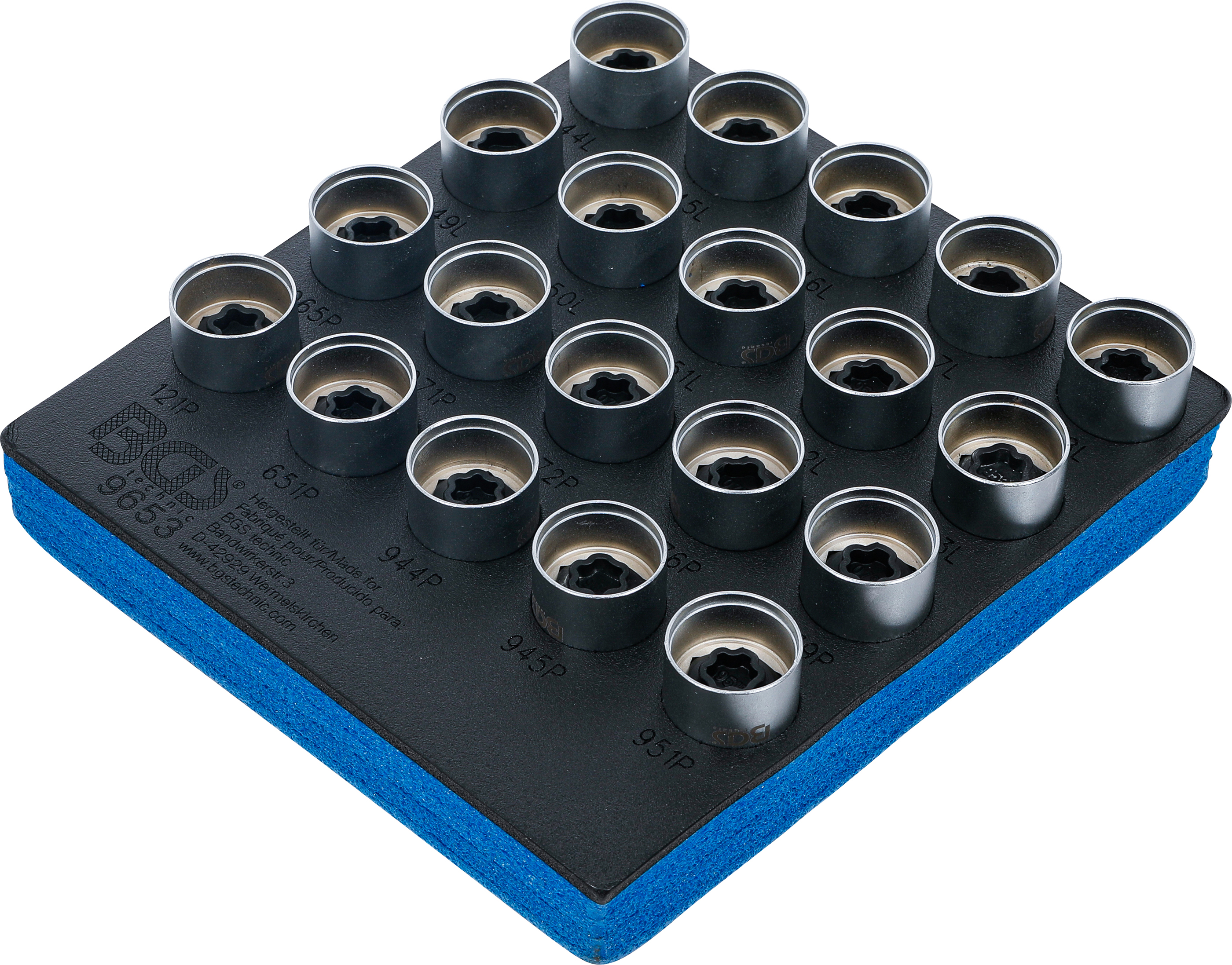 BGS Werkstattwageneinlage 1/6: Felgenschloss-Werkzeug-Satz für Volvo | 20-tlg.