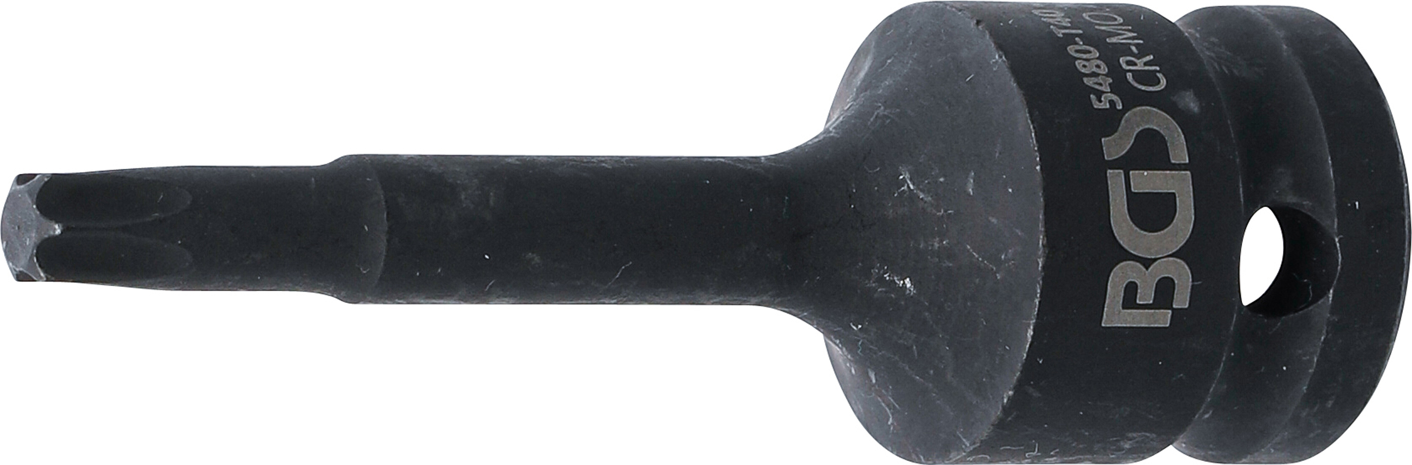 BGS Kraft-Bit-Einsatz | Länge 75 mm | Antrieb Innenvierkant 12,5 mm (1/2") | T-Profil (für Torx) T40