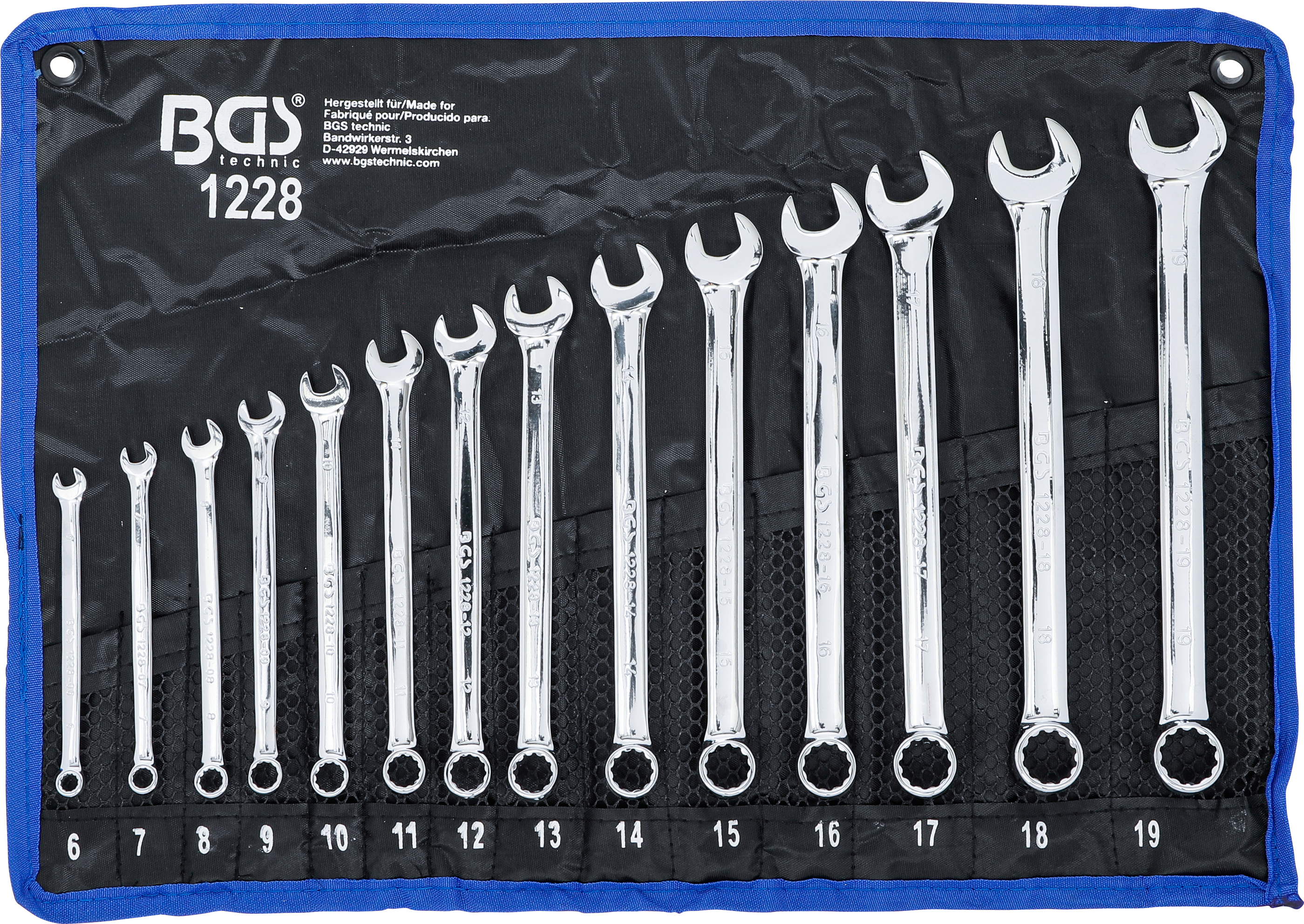 BGS Maul-Ringschlüssel-Satz | extra lang | SW 6 - 19 mm | 14-tlg.