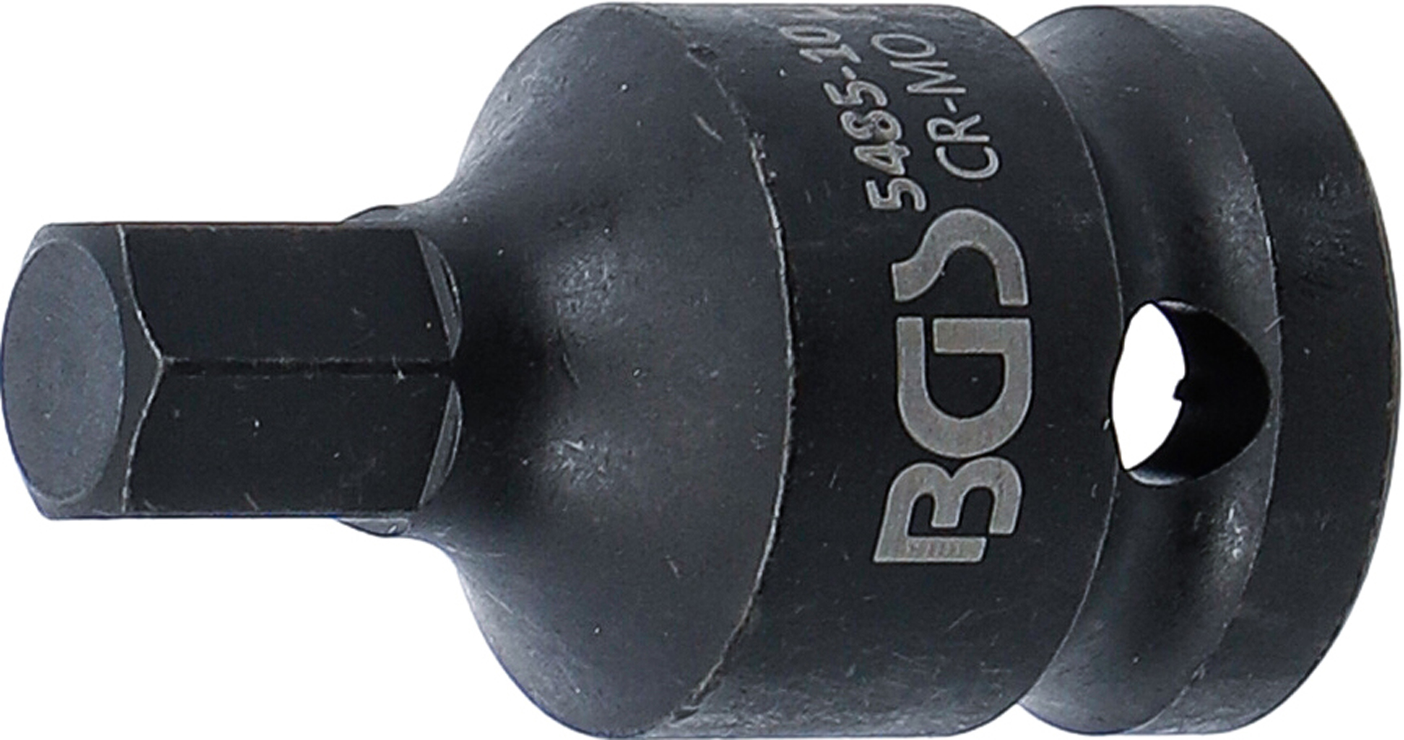 BGS Kraft-Bit-Einsatz | Länge 42 mm | Antrieb Innenvierkant 12,5 mm (1/2") | Innensechskant 10 mm