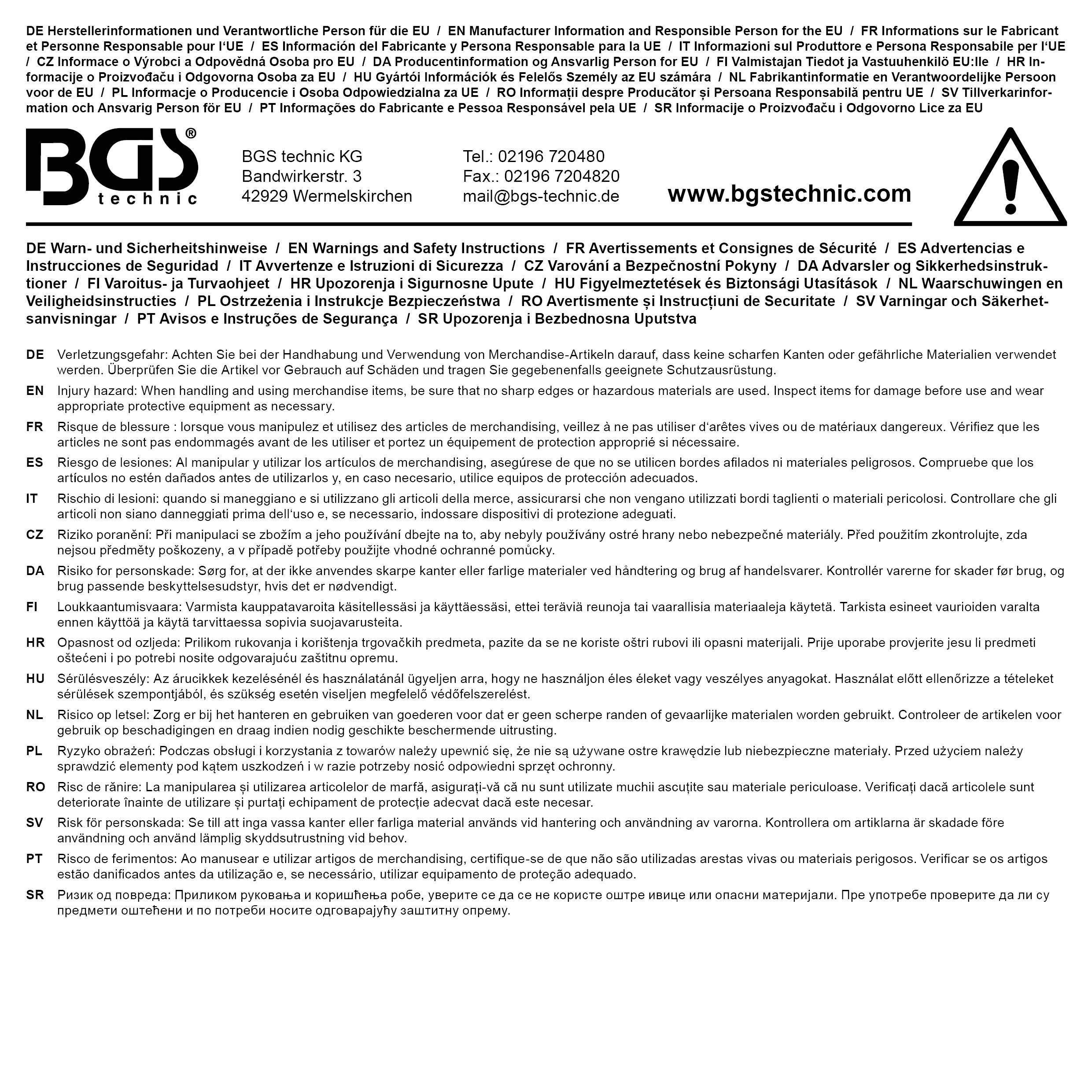 BGS BGS® Weste / Bodywarmer | Größe XL