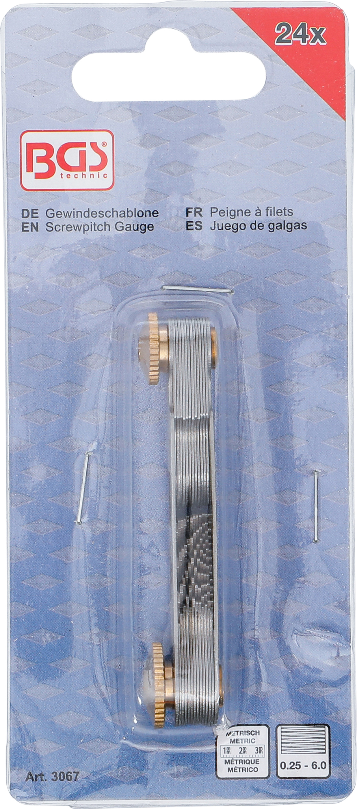 BGS Gewindeschablone | 24 Blatt | metrisch 0,25 - 6,00 mm