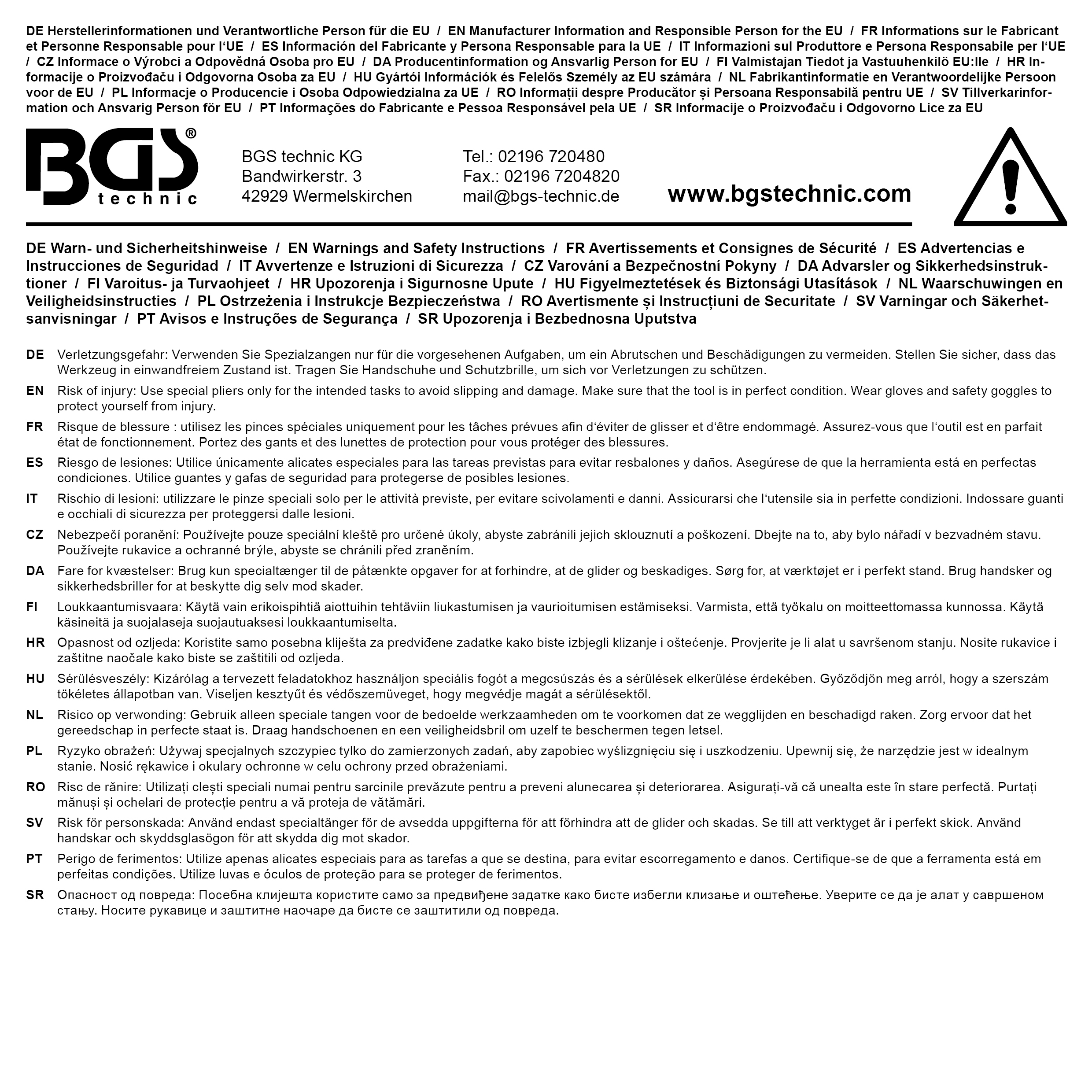 BGS Werkstattwageneinlage 1/3: Sicherungszangen-Satz für Antriebswellen | 3-tlg.