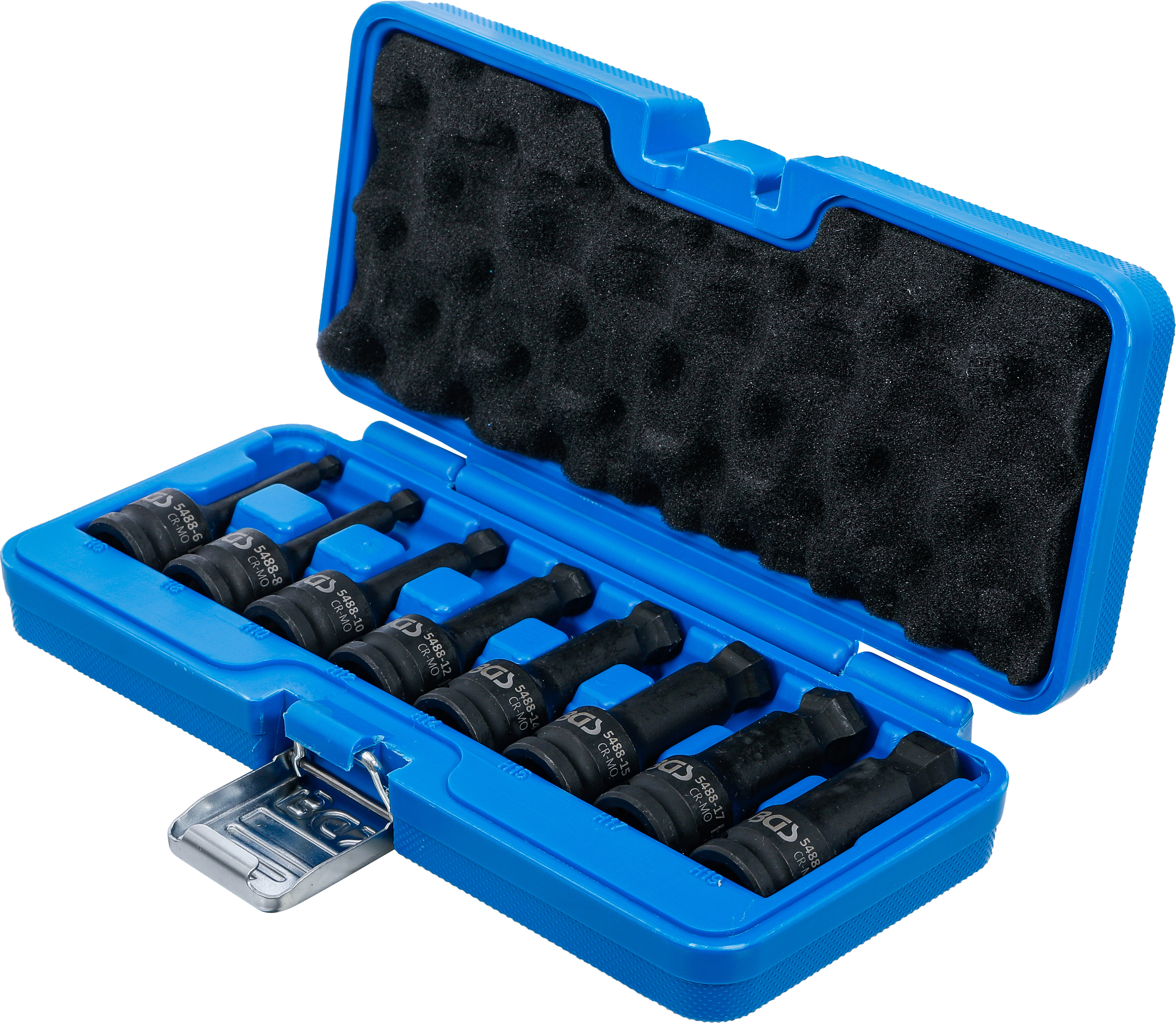 BGS Kraft-Bit-Einsatz-Satz | Länge 75 mm | Antrieb Innenvierkant 12,5 mm (1/2") | Innensechskant mit Kugelkopf 6 - 19 mm | 8-tlg.