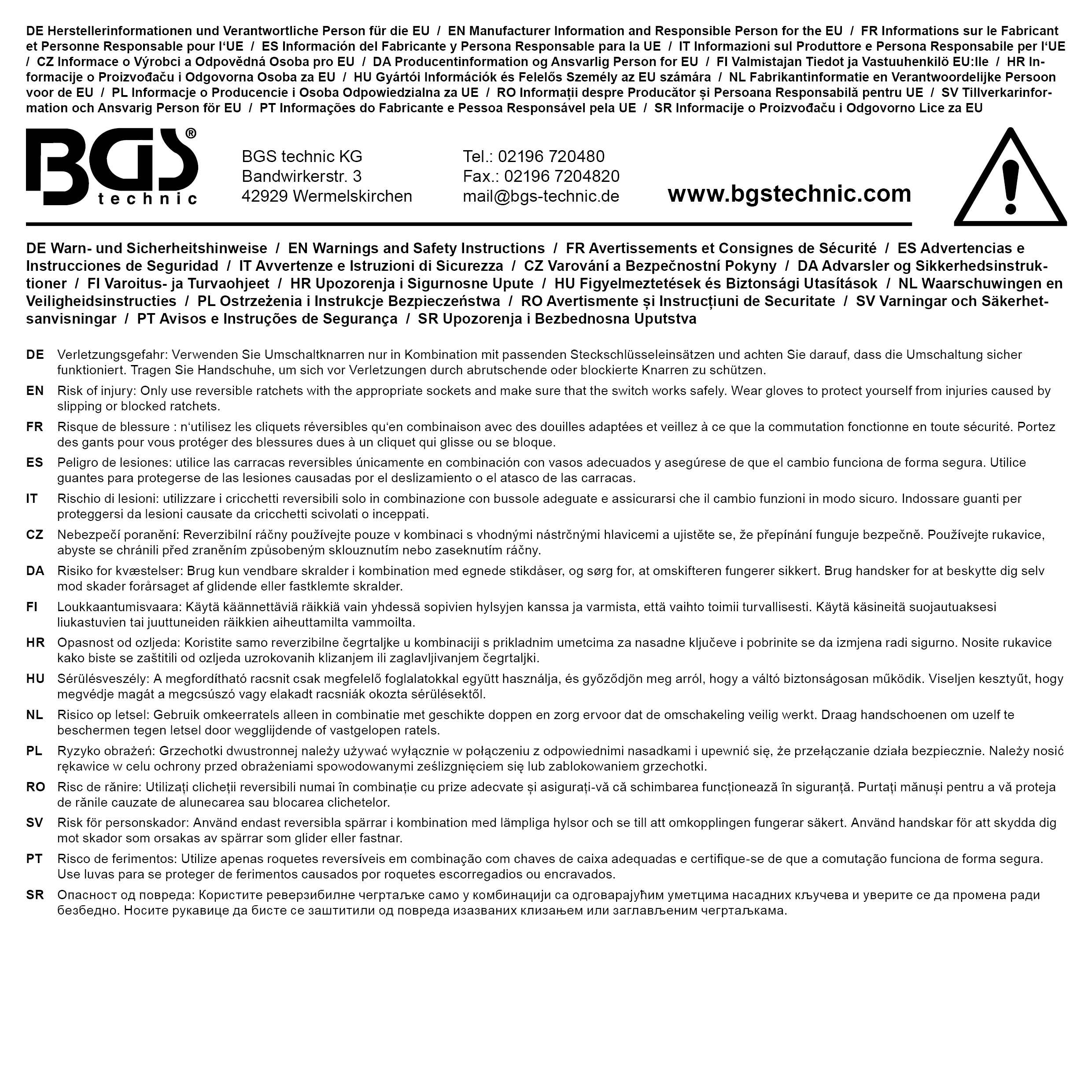 BGS Umschaltknarre | extra lang | Abtrieb Außenvierkant 12,5 mm (1/2") | 605 mm