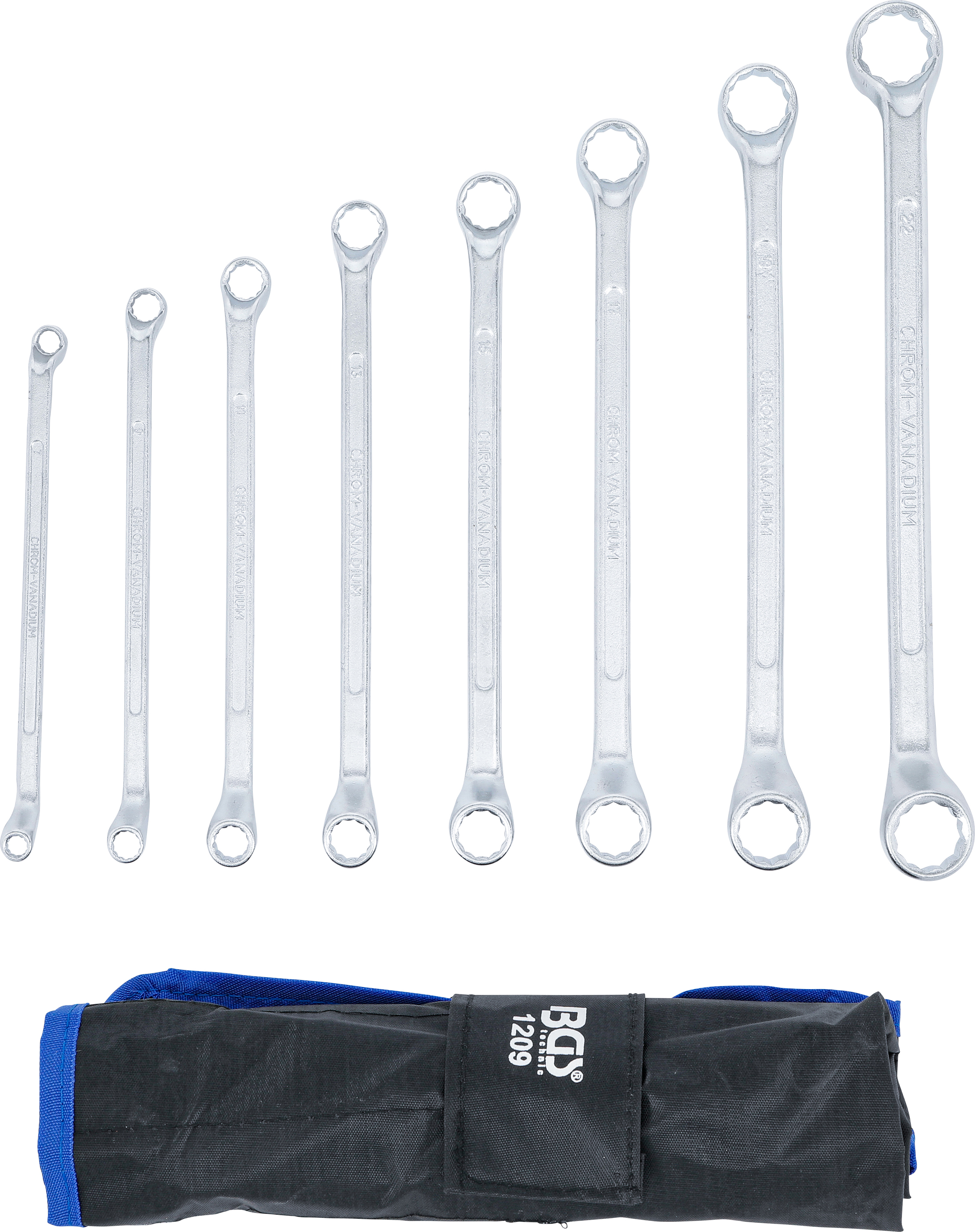 BGS Doppel-Ringschlüssel-Satz | gekröpft | SW 6 x 7 - 20 x 22 mm | 8-tlg.