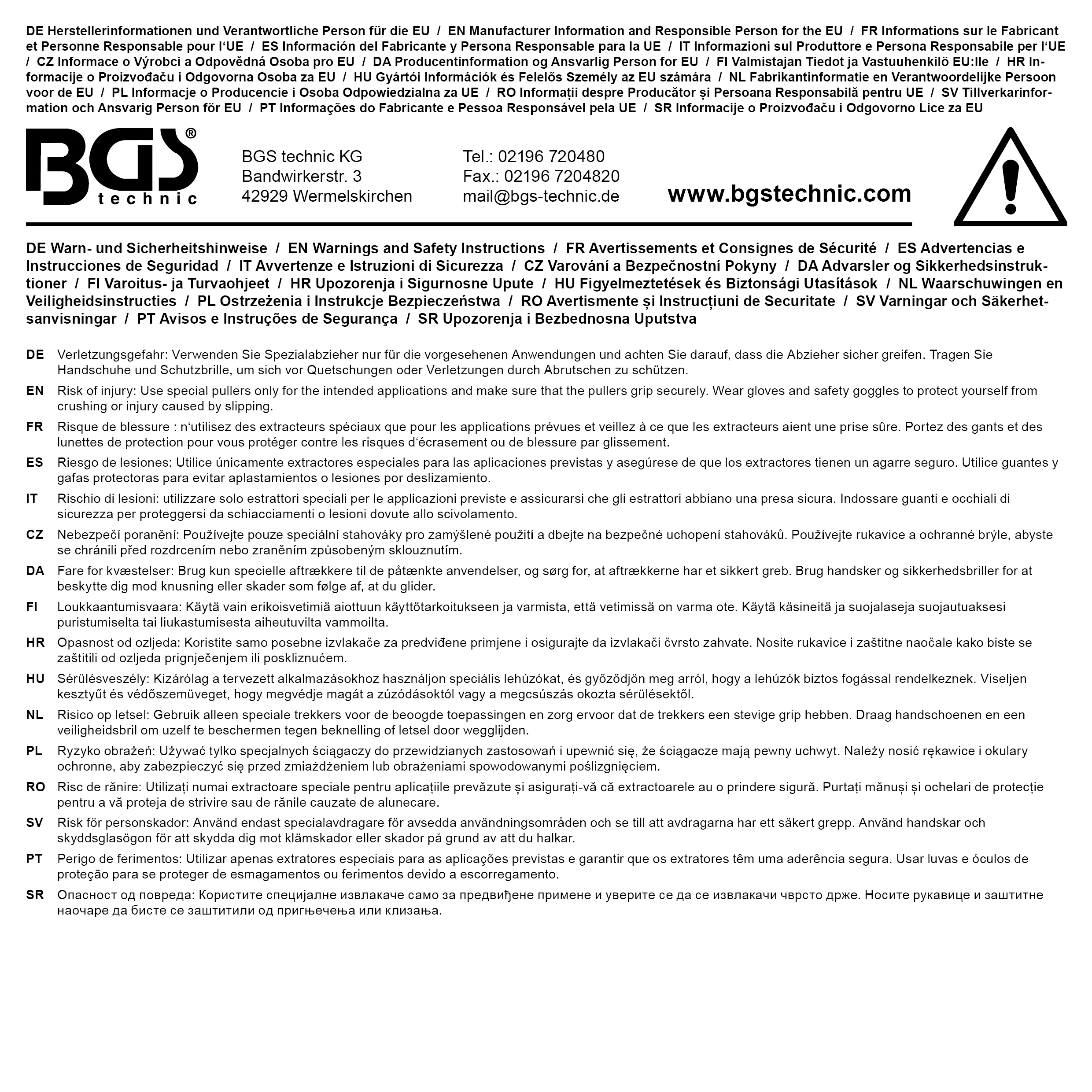 BGS Lagerring-Abzieher, 3-armig | universal | 10 - 125 mm