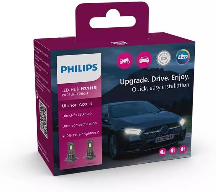 Philips LED H7 12V Autolampe Ultinon Access 2500 kaltweiß 6000K 2er