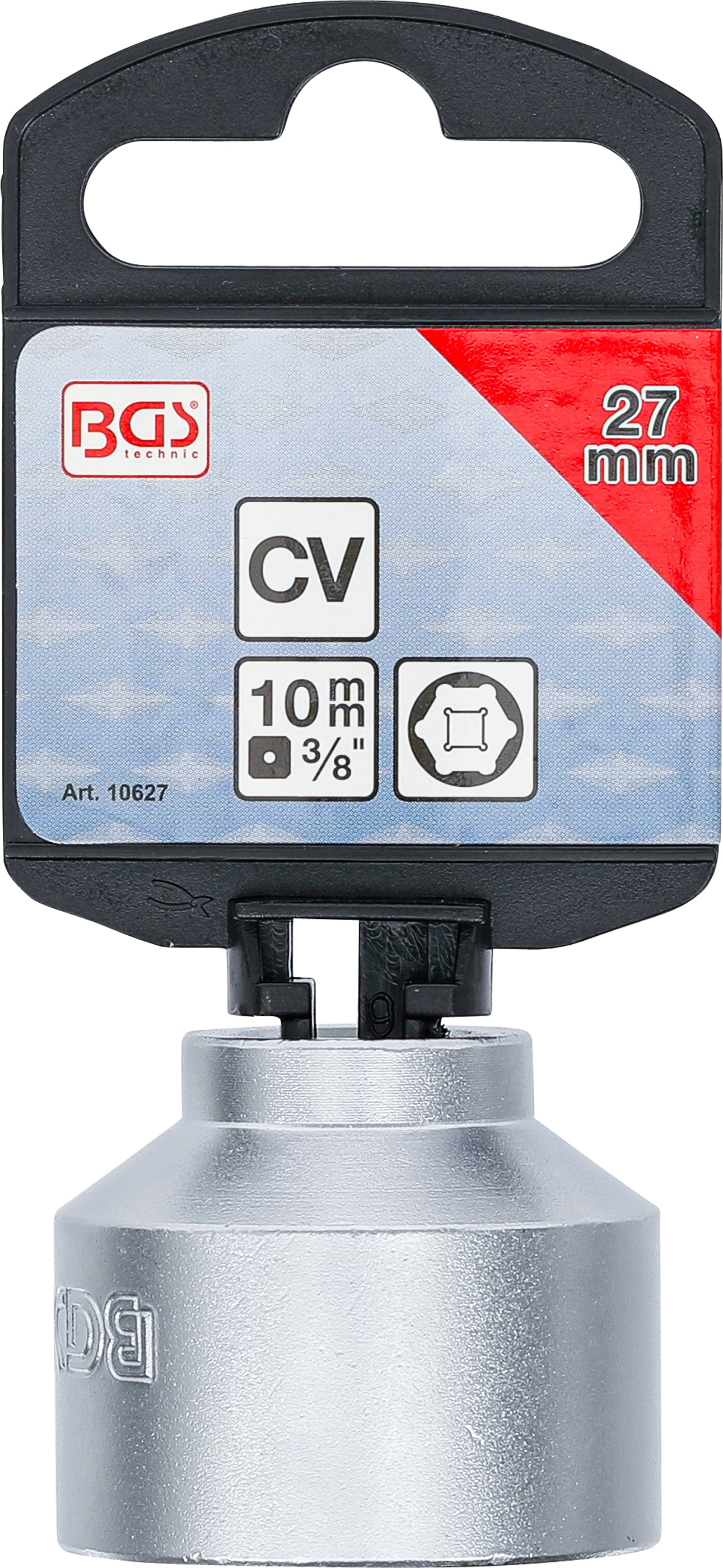 BGS Steckschlüssel-Einsatz Sechskant | Antrieb Innenvierkant 10 mm (3/8") | SW 27 mm