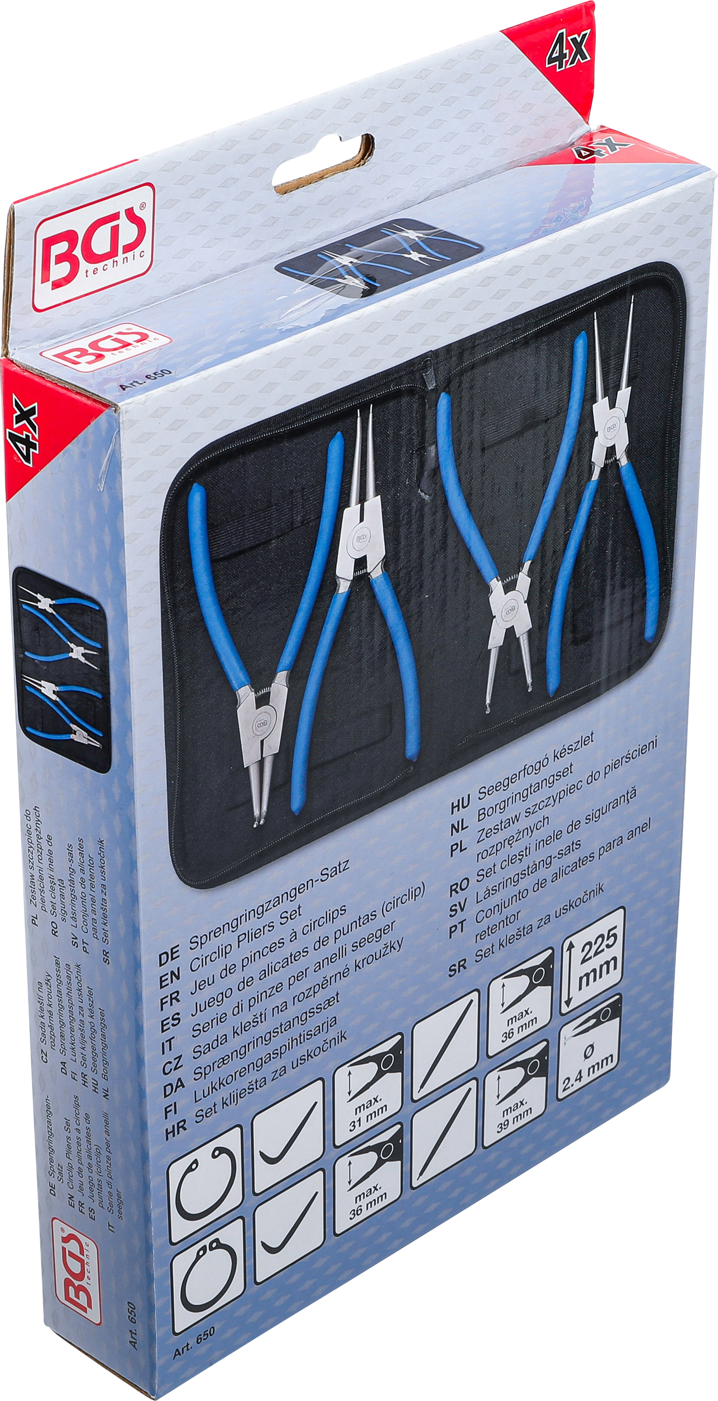 BGS Sprengringzangen-Satz | 225 mm | 4-tlg.