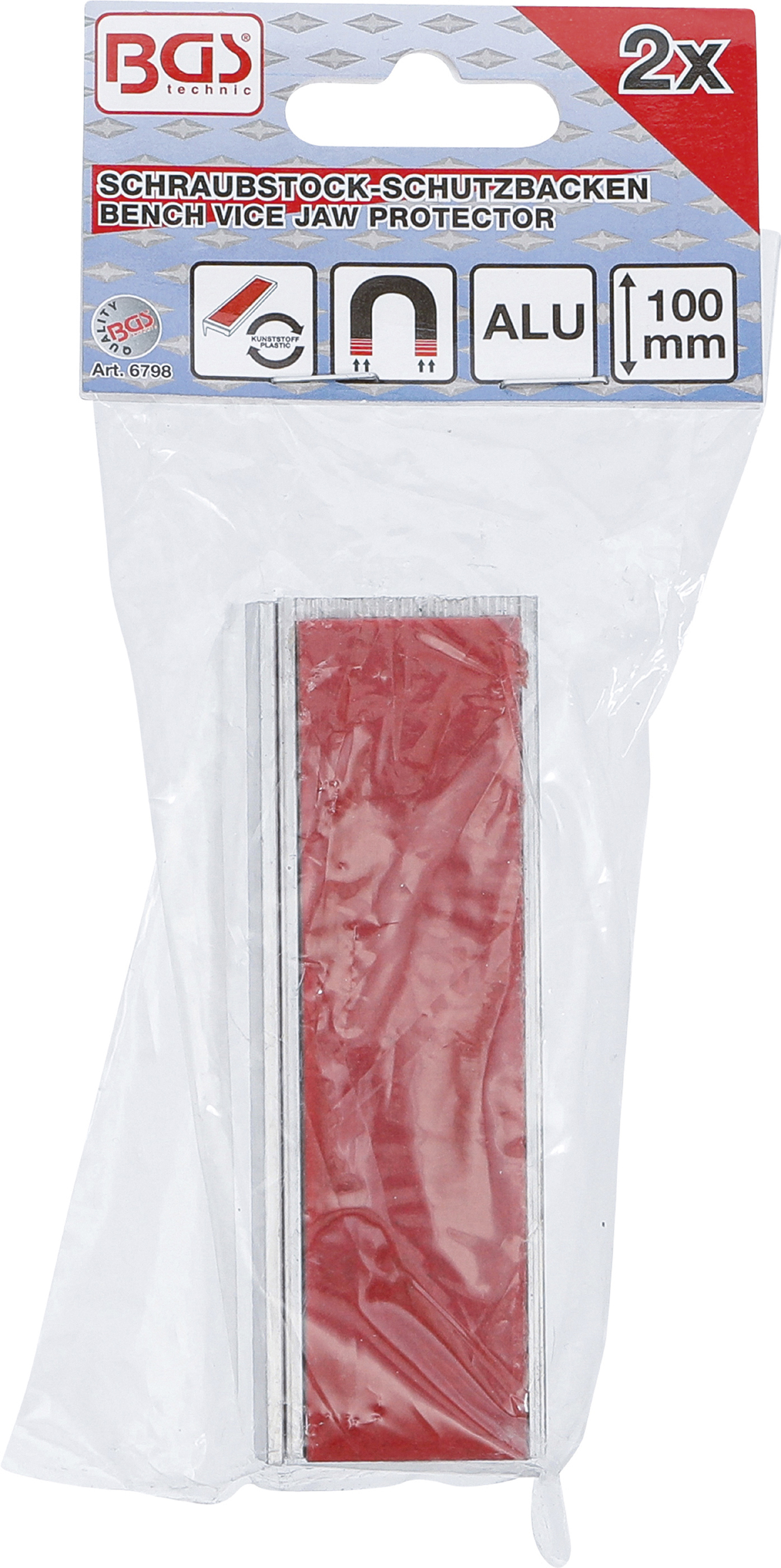 BGS Schraubstock-Schutzbacken | Aluminium | Breite 100 mm | 2-tlg.